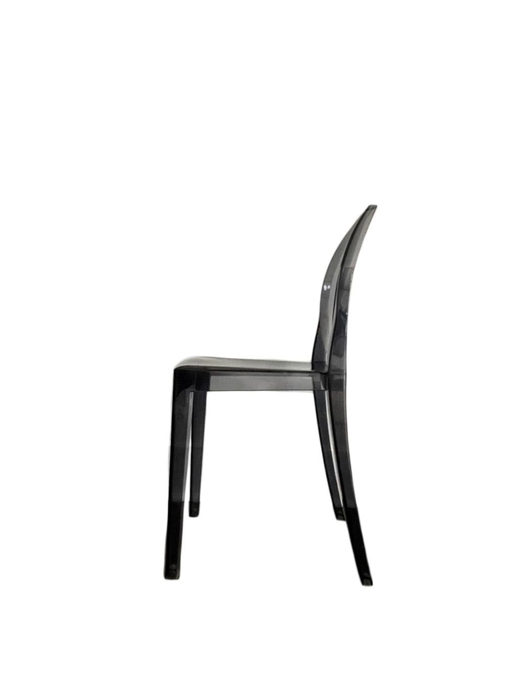 Moderno Sedie laterali Ghost grigie Kartell, di Phillipe Starck - Set di 4 in vendita