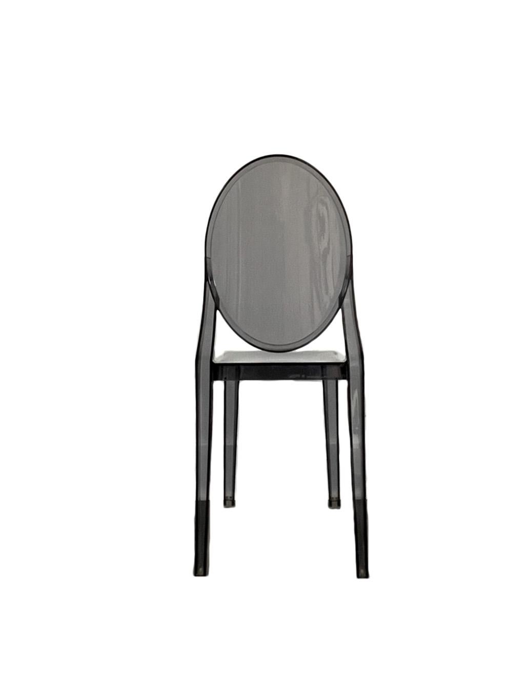 Europeo Sedie laterali Ghost grigie Kartell, di Phillipe Starck - Set di 4 in vendita