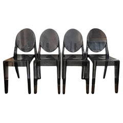 Kartell Grey Ghost Side Chairs, by Phillipe Starck - Set of 4