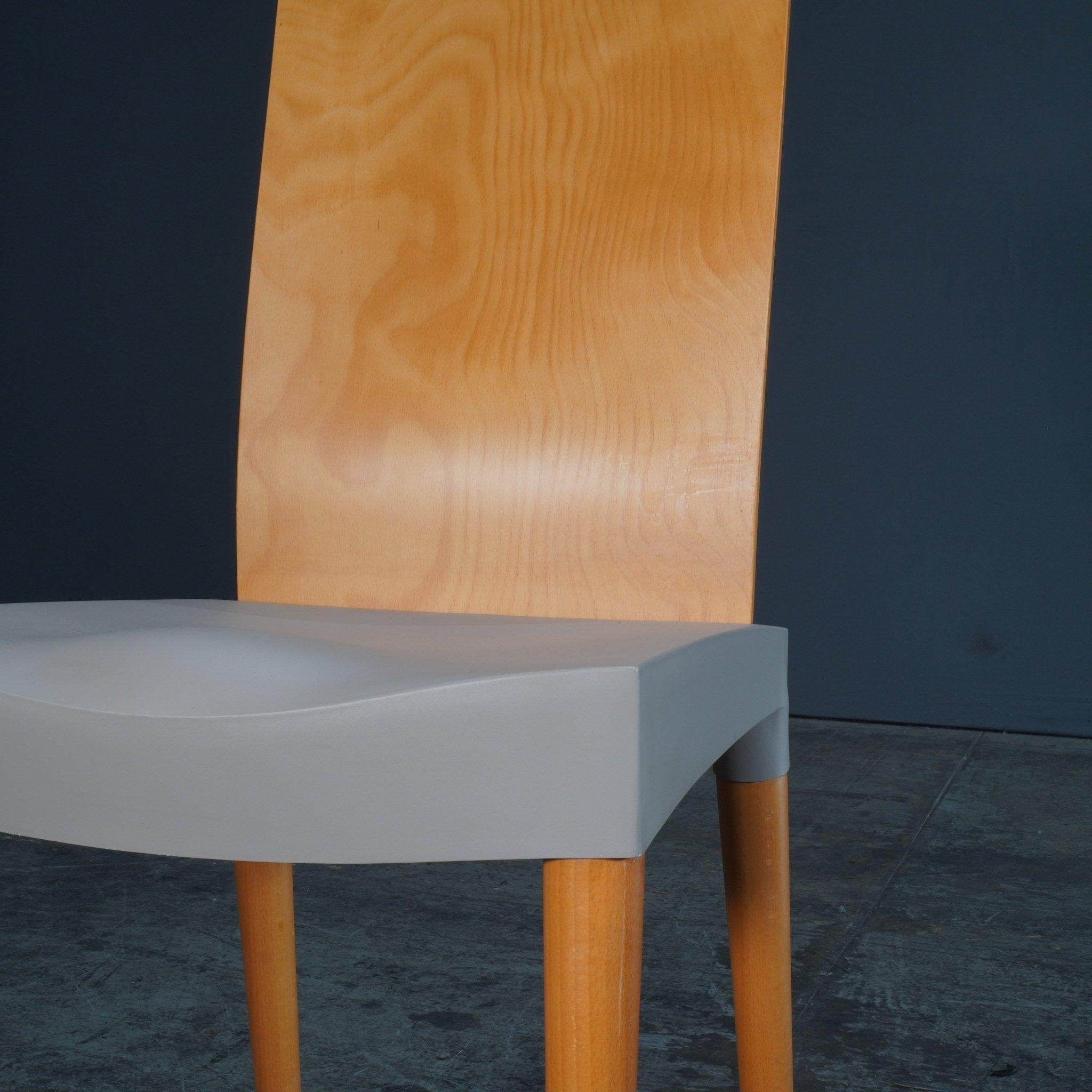 Italian Kartell Grey Miss Trip Dining Chair by Philippe Starck For Sale