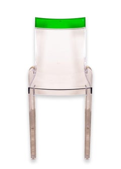 Kartell Hi Cut by Philippe Starck Contemporary Clear and Green Accent Chair
