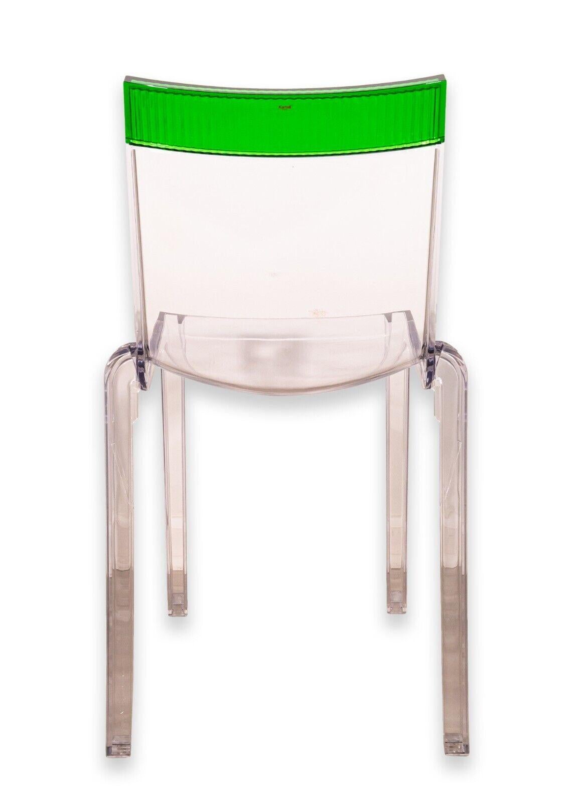 Kartell Hi Cut by Philippe Starck Contemporary Clear and Green Accent Chair In Good Condition In Keego Harbor, MI