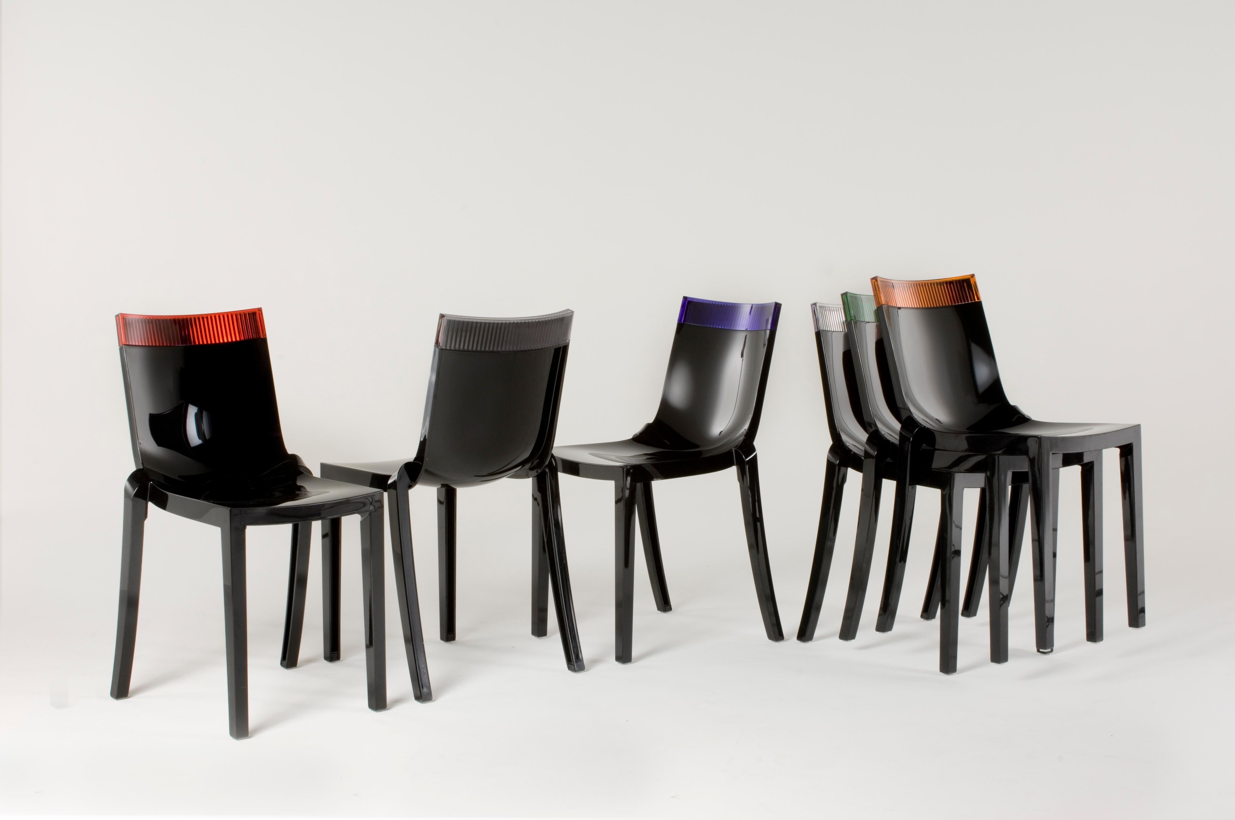 Kartell HiCut Transparent Chair by Philippe Starck with Eugeni