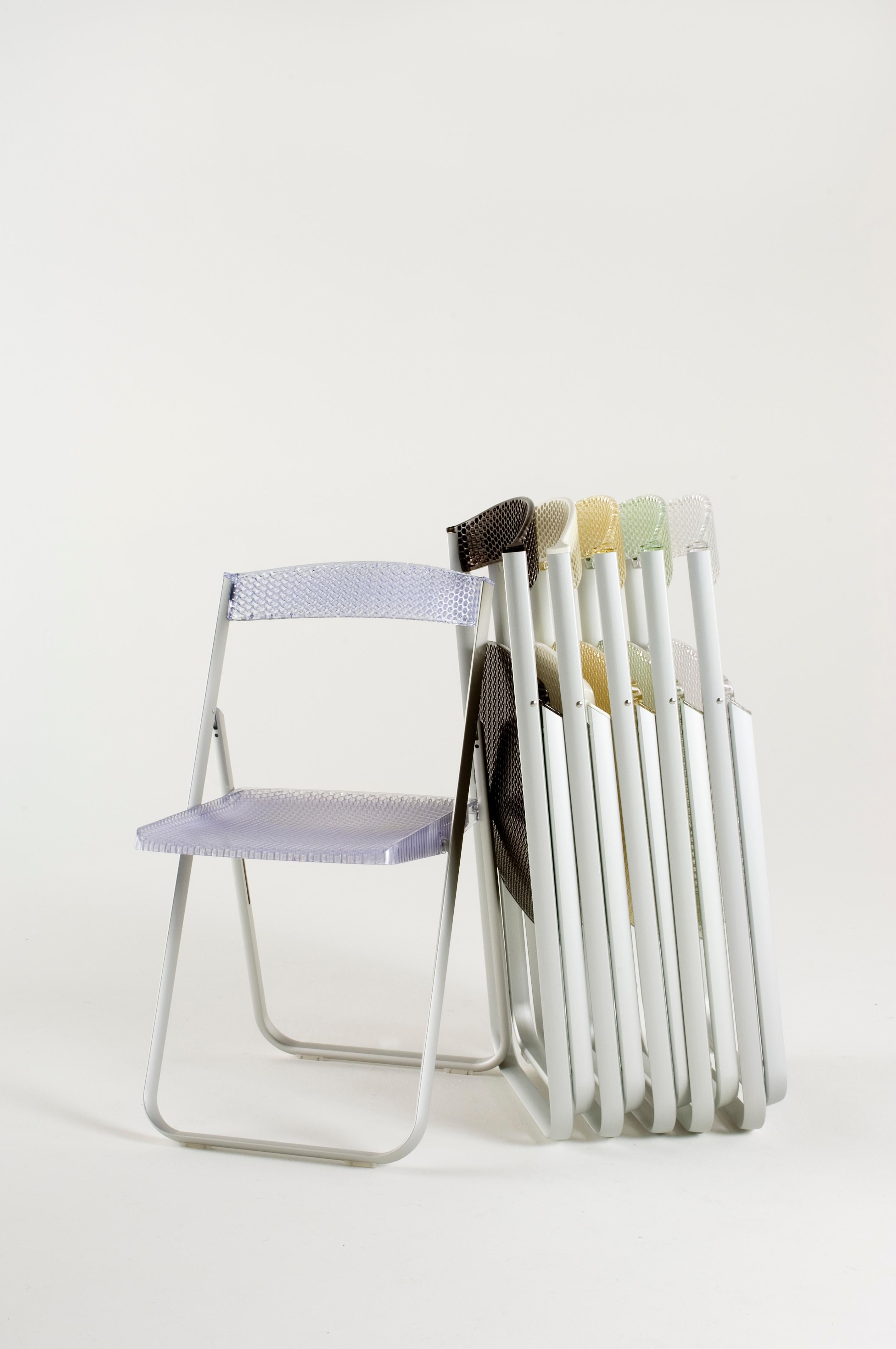 Kartell Folding Chair in Crystal by Alberto Media For Sale at
