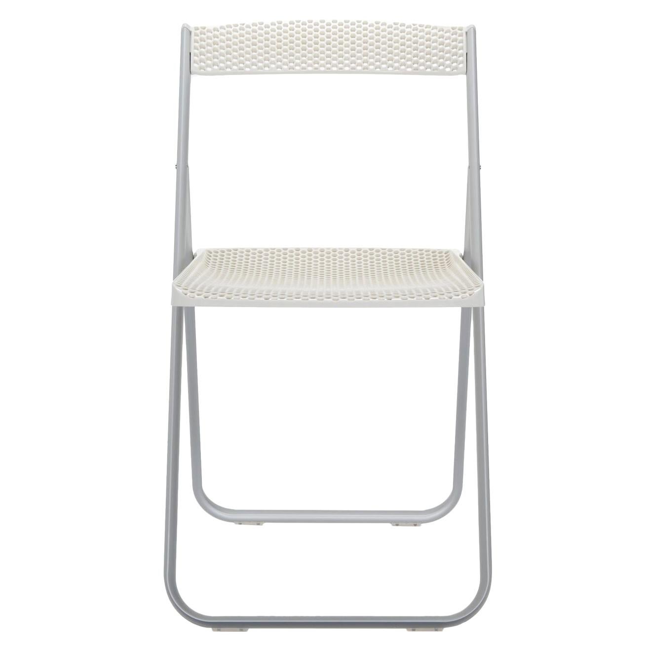 Wabenförmiger klappbarer Kartell-Stuhl in glänzendem Weiß von Alberto Media