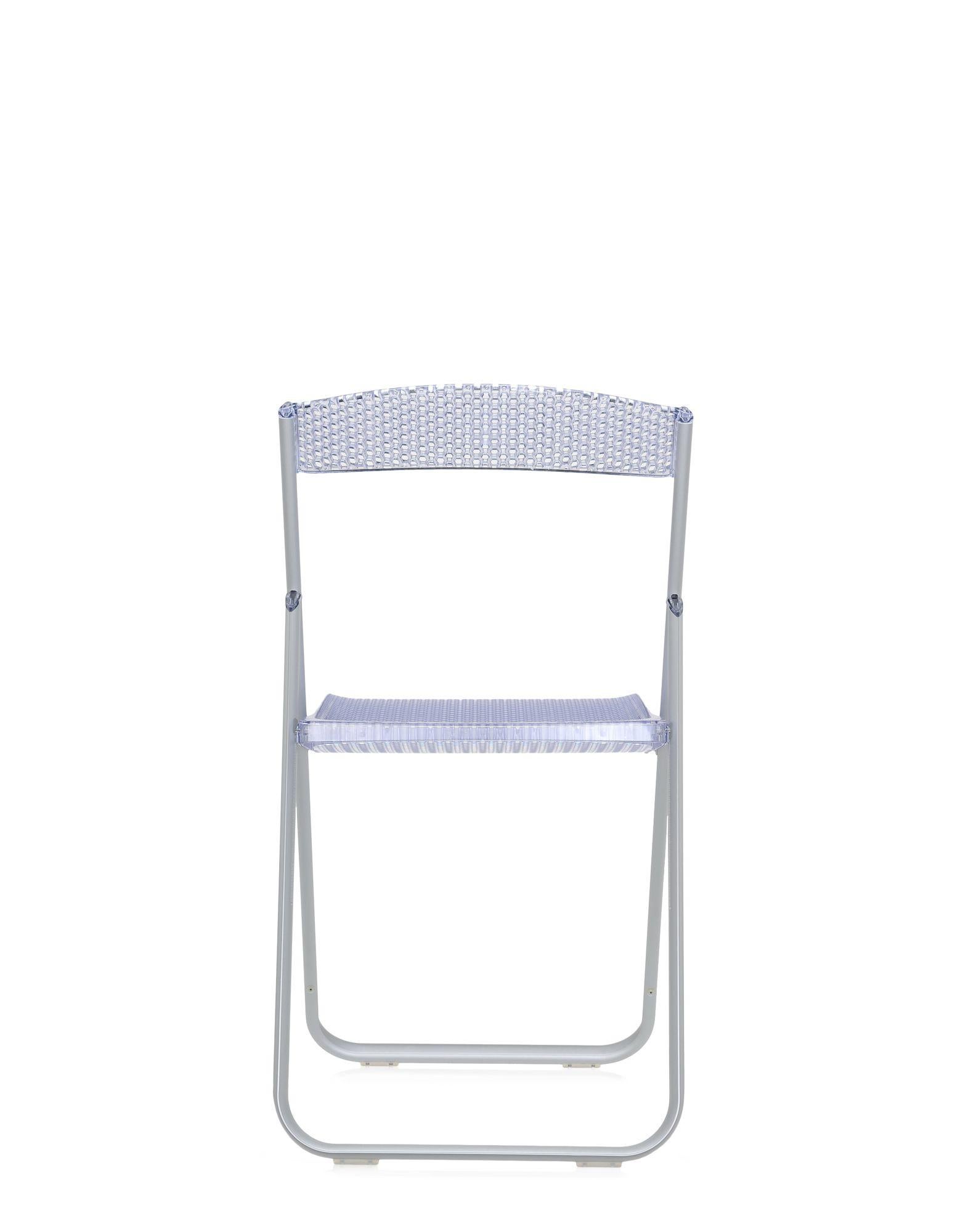 Italian Kartell Honeycomb Folding Chair in Light Blue by Alberto Media