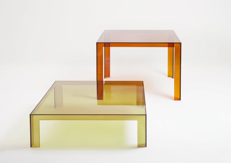 Kartell Invisible Low Rectangular Table in Crystal by Tokujin Yoshioka
