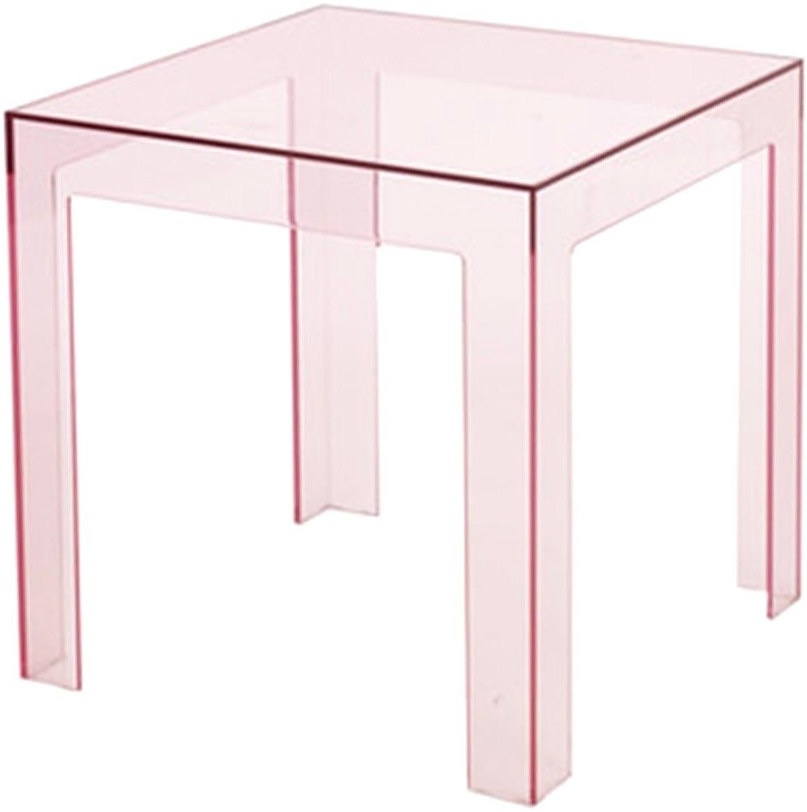 Kartell Jolly side table in pink by Paolo Rizzatto
A completely transparent small side table in the perfect size: 40 x 40 x 40 cm. Colourful, practical, safe and functional, Jolly is a versatile and fun side table made of transparent or batch-dyed