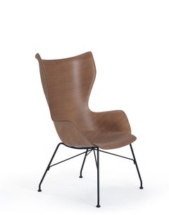 Kartell K-Wood Arm-Chair by Philippe Starck in Dark Wood Black