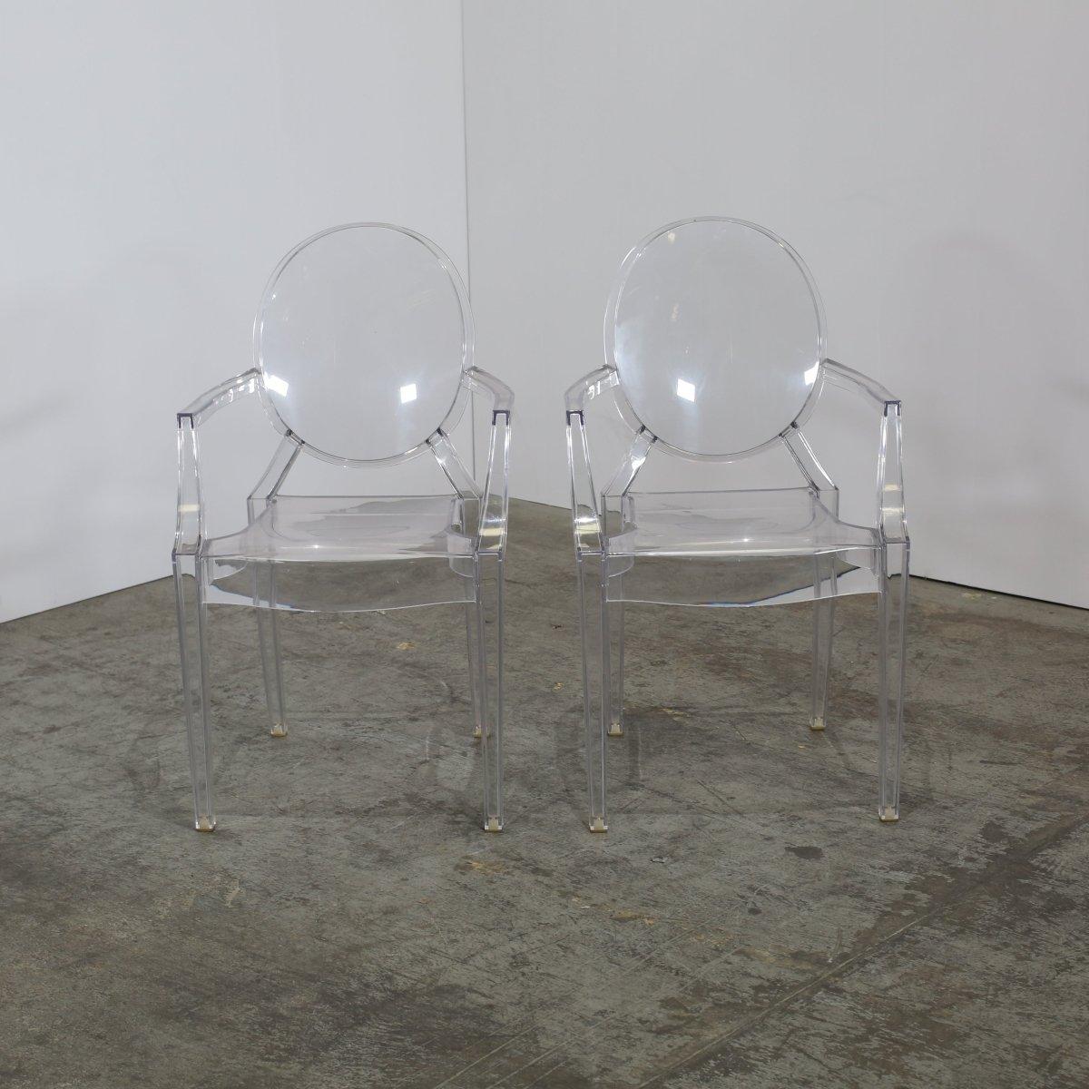 Carbon Fiber Kartell La Marie Chairs by Philippe Starck, Set of Two For Sale