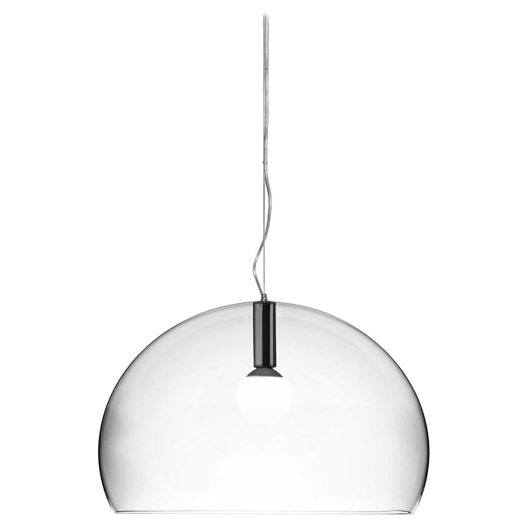 Kartell Large FL/Y Pendant Light in Crystal by Ferruccio Laviani