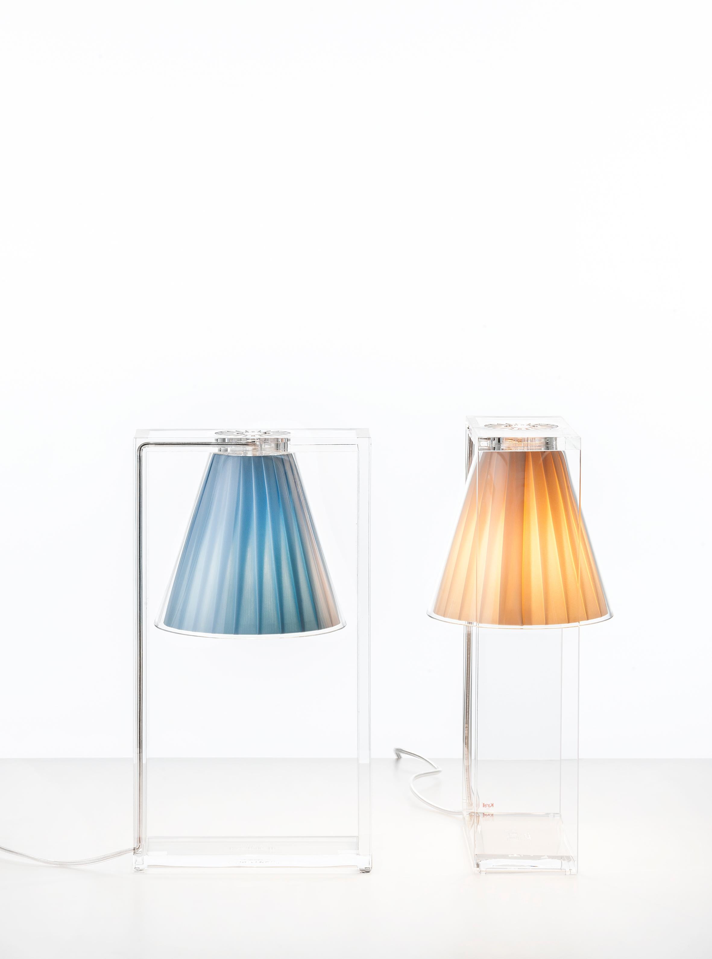 Modern Kartell Light Air Table Lamp in Crystal & Light Blue by Eugeni Quitllet For Sale