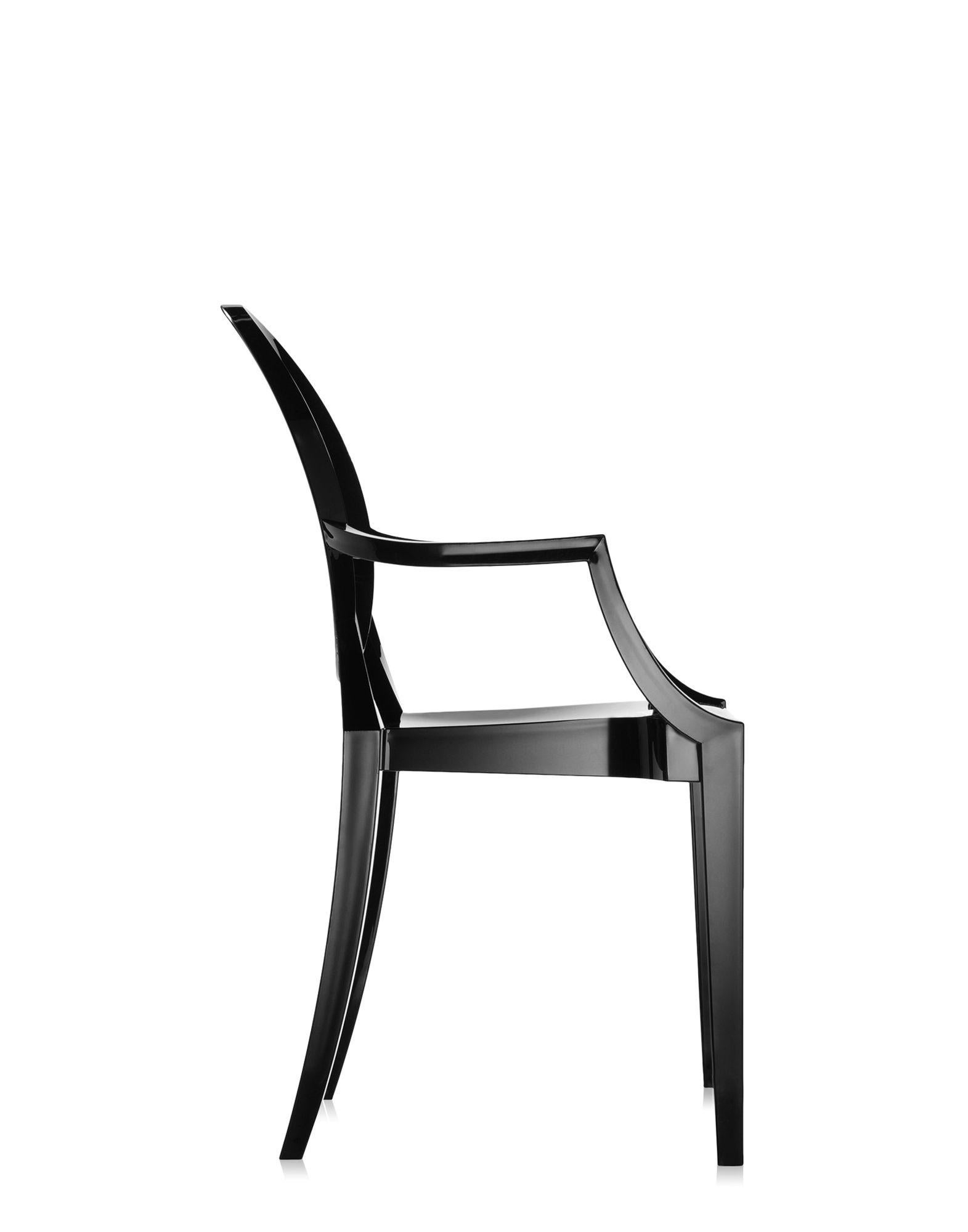 Satz von 4 Kartell  Lou Children's Ghost Chair in glänzendem Schwarz von Philippe Starck (Moderne) im Angebot