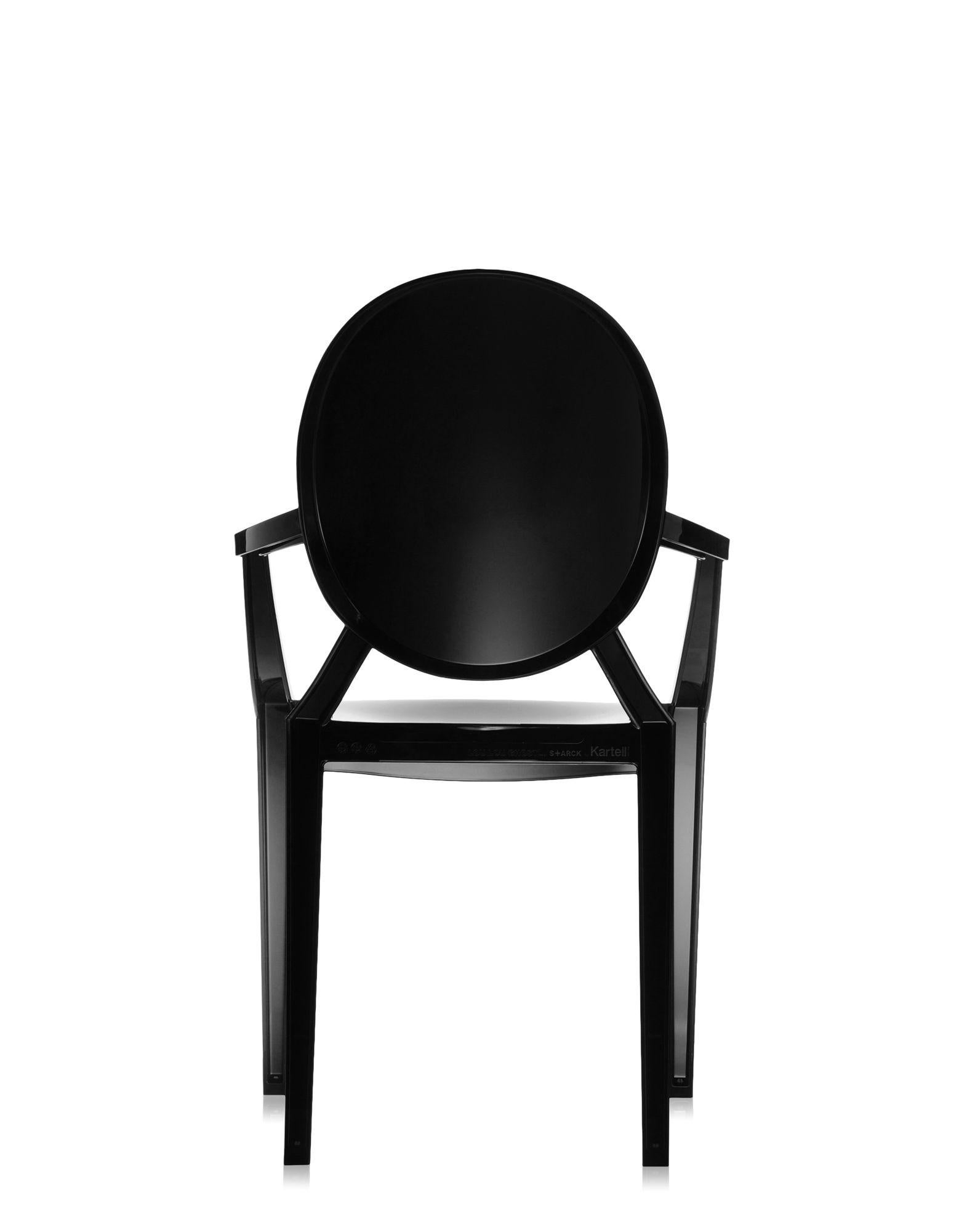 Satz von 4 Kartell  Lou Children's Ghost Chair in glänzendem Schwarz von Philippe Starck (Italienisch) im Angebot