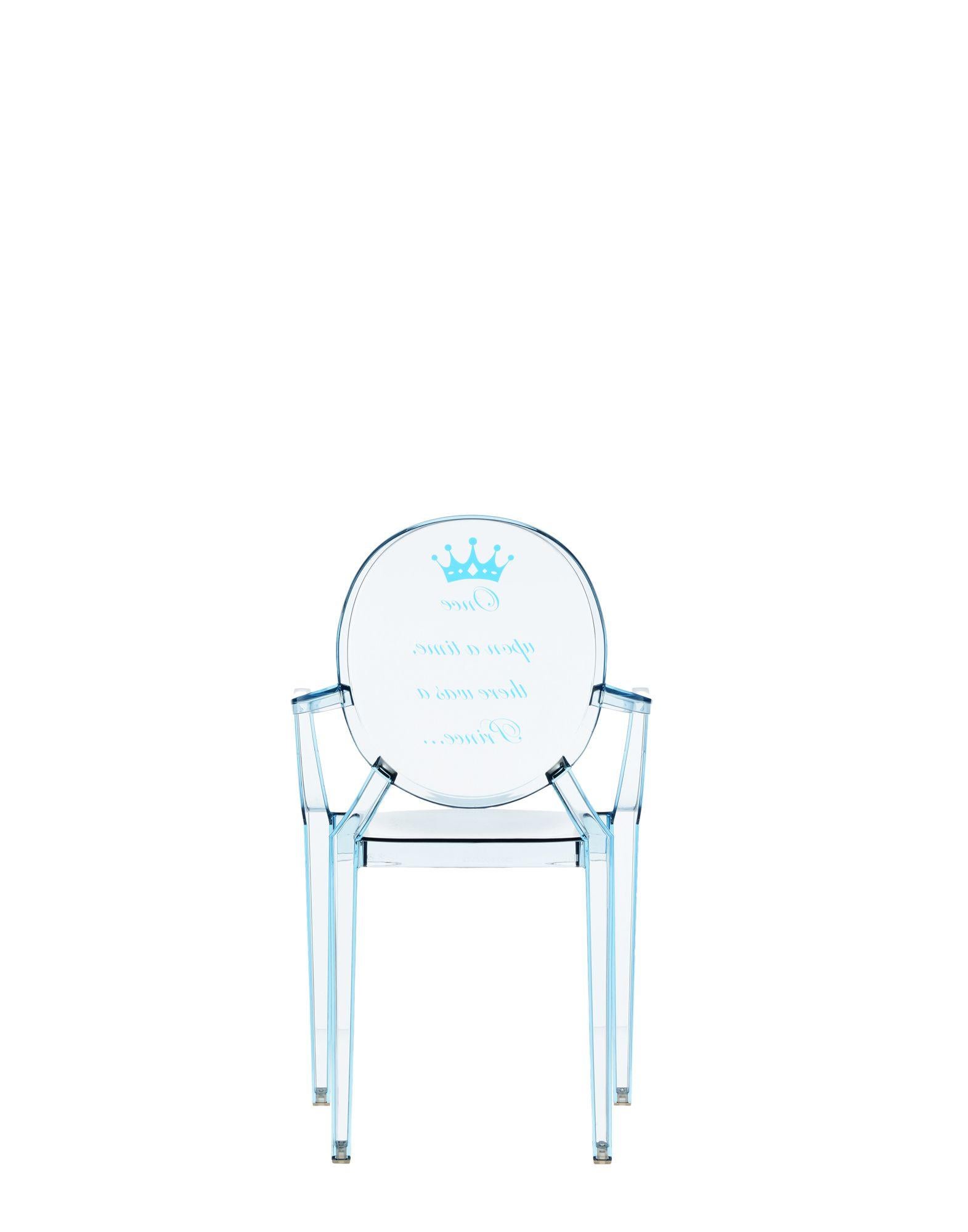 Modern Kartell Lou Lou Children's Ghost Chair in Light Blue Prince by Philippe Starck For Sale