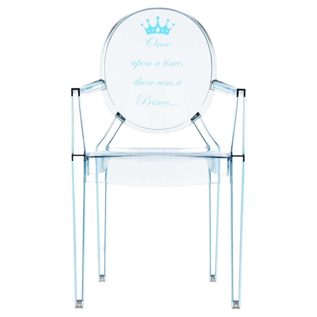 Kartell Lou Lou Children's Ghost Chair in Light Blue Prince by Philippe Starck For Sale