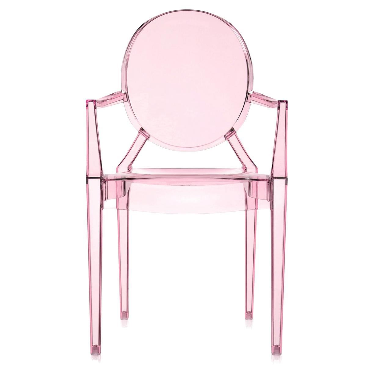 Chaise fantôme Kartell Lou pour enfants en rose de Philippe Starck