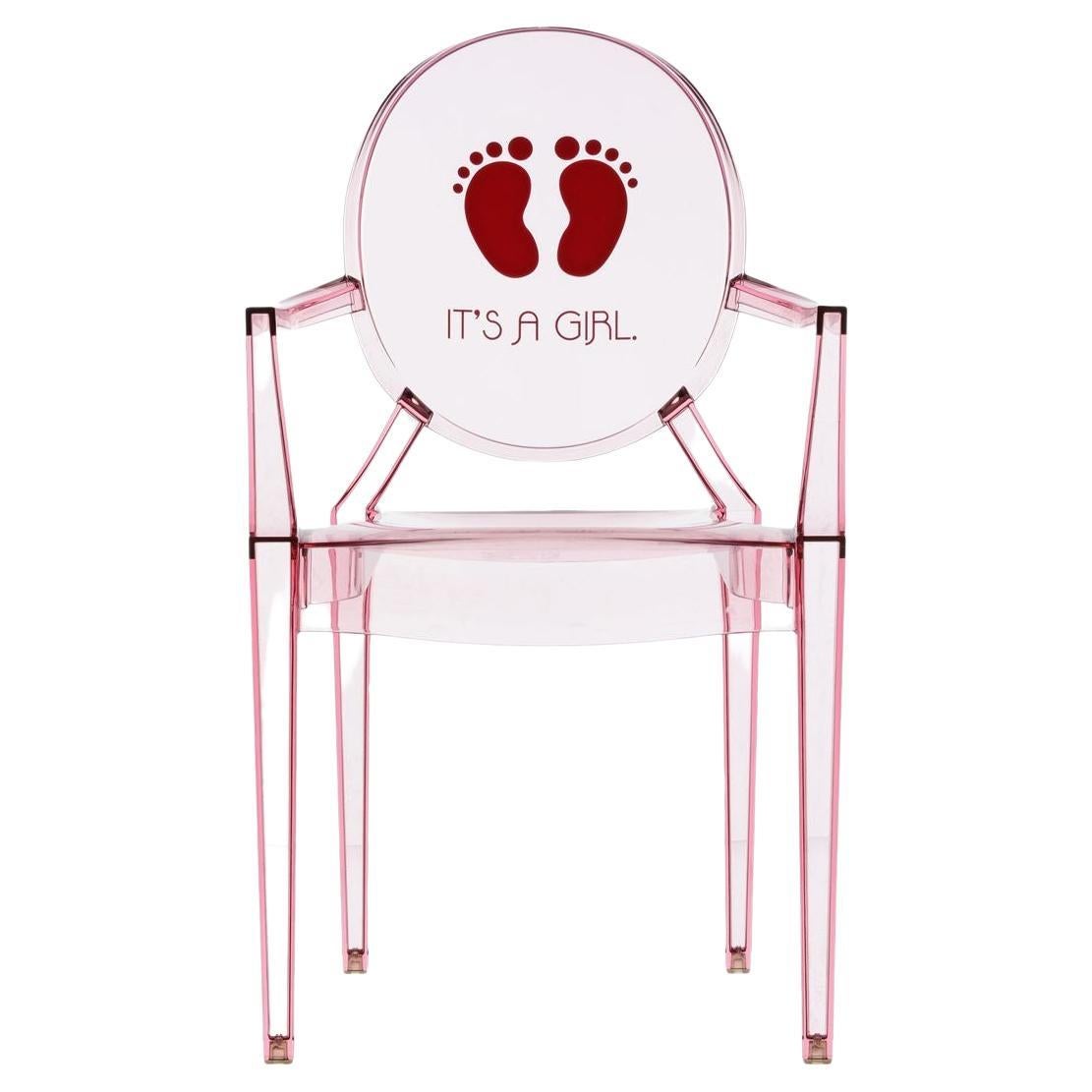 Kartell Lou Lou Children's Ghost Chair in Pink It's a Girl by Philippe Starck