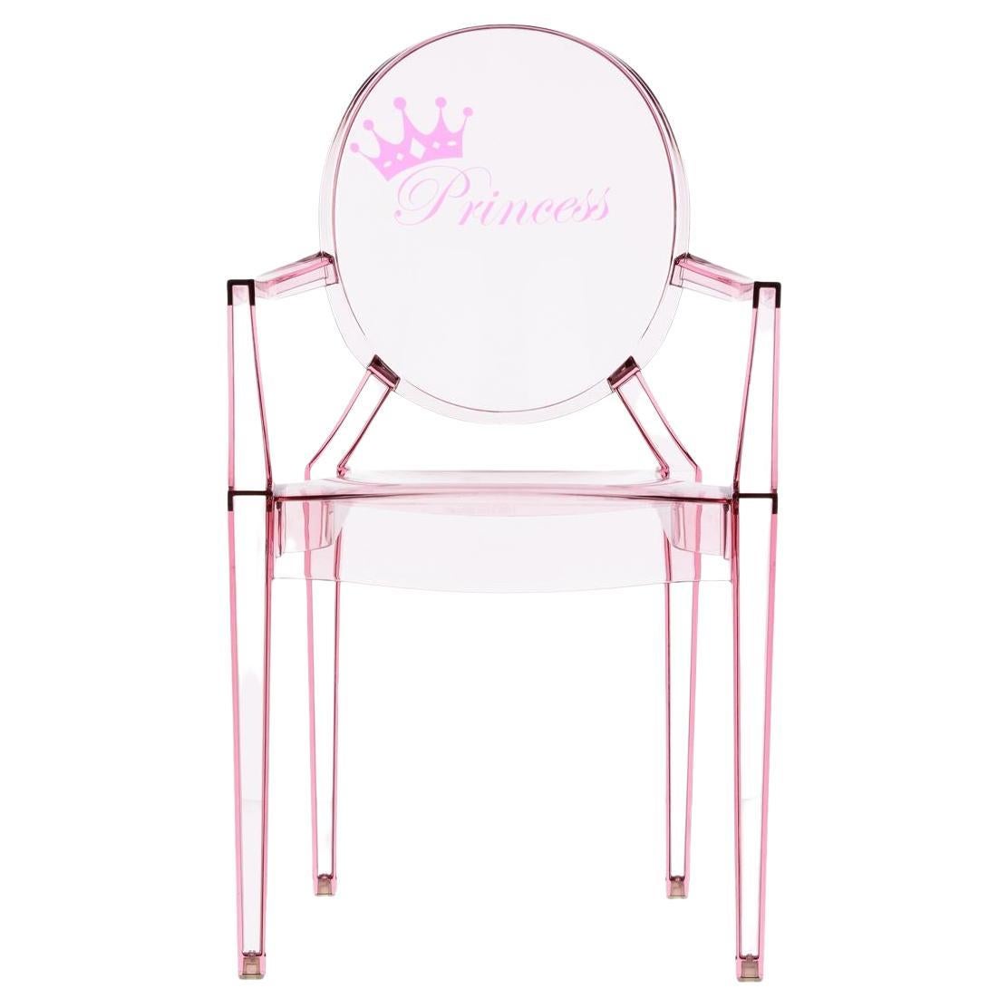 Kartell Lou Lou Children's Ghost Chair in Pink Princess by Philippe Starck For Sale