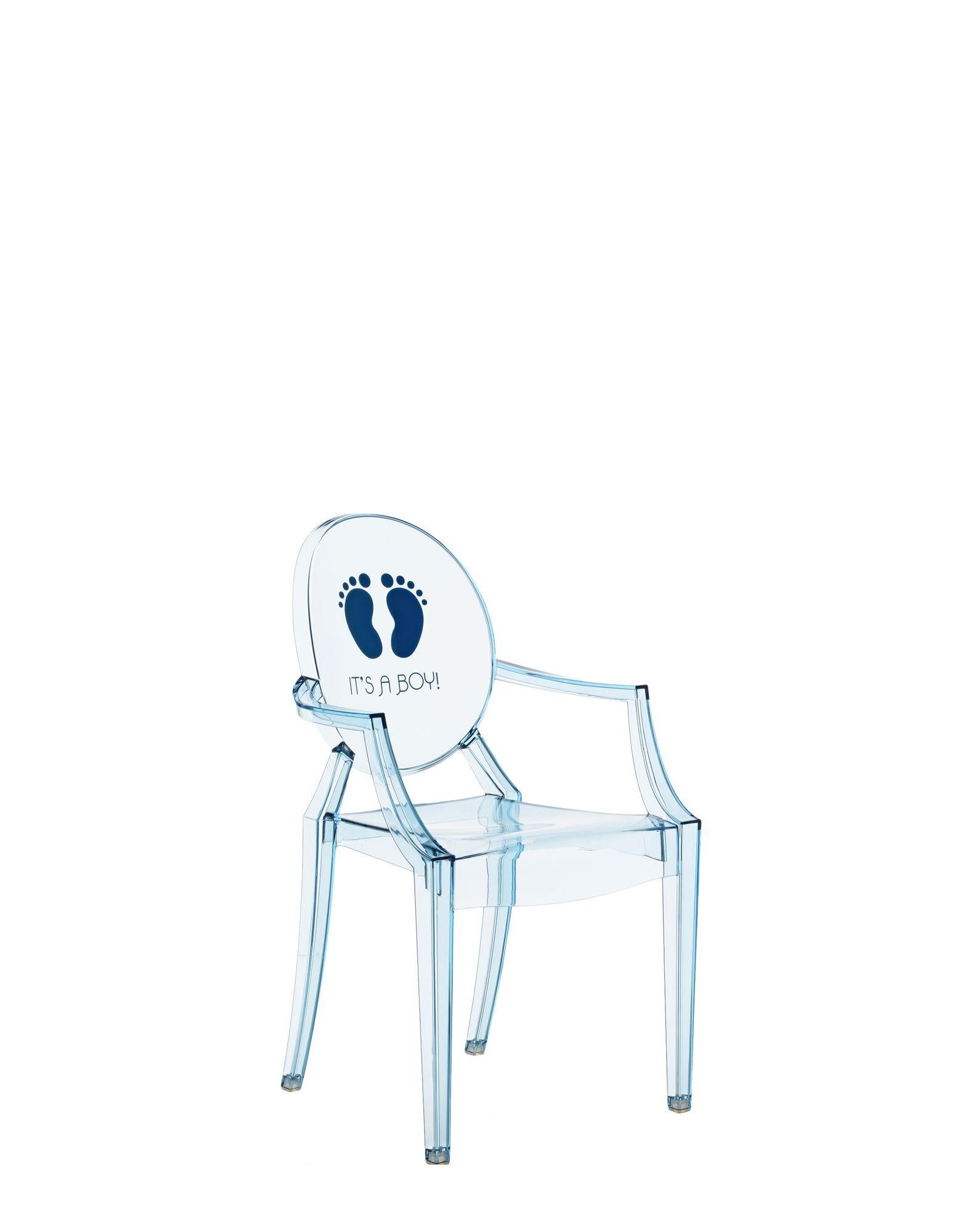 The miniature version of one of the most famous design chairs joins the Kartell Kids line in several new versions. Philippe Starck's Lou Lou Ghost gets new and customizable graphics for the fun world of kids.

Dimensions: Height 24.75 in, diameter