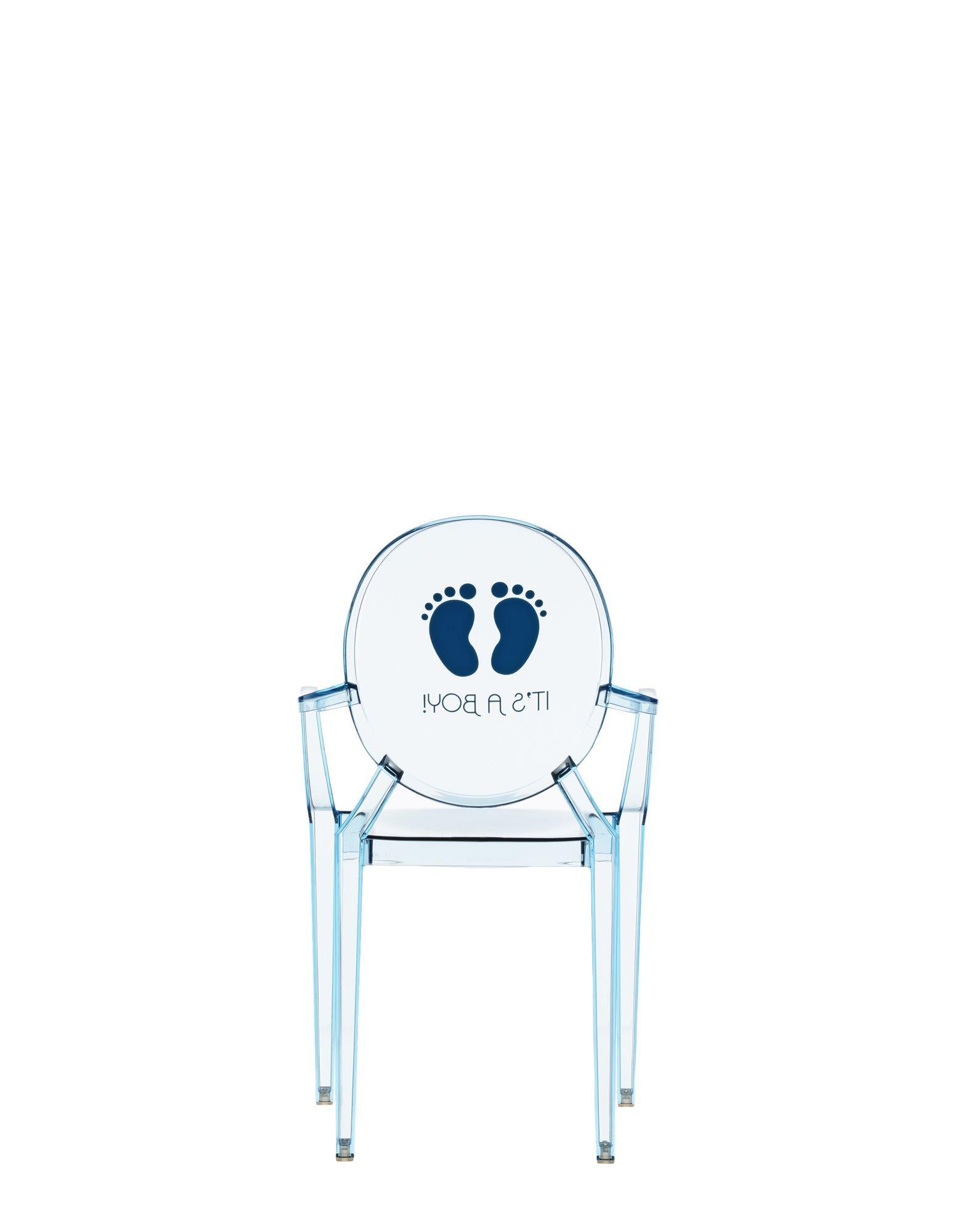 Kartell Lou Children''s Ghost Chair Hellblauer „It''s a Boy“ von Philippe Starck (Italienisch) im Angebot