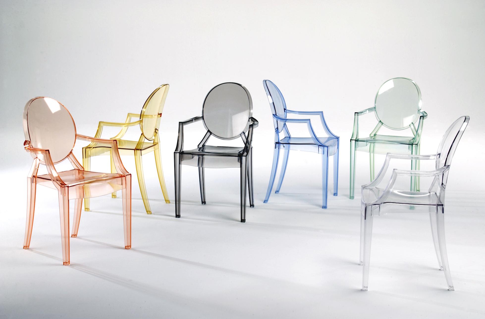 Modern Kartell Lou Lou Children's Ghost Chair in Crystal by Philippe Starck