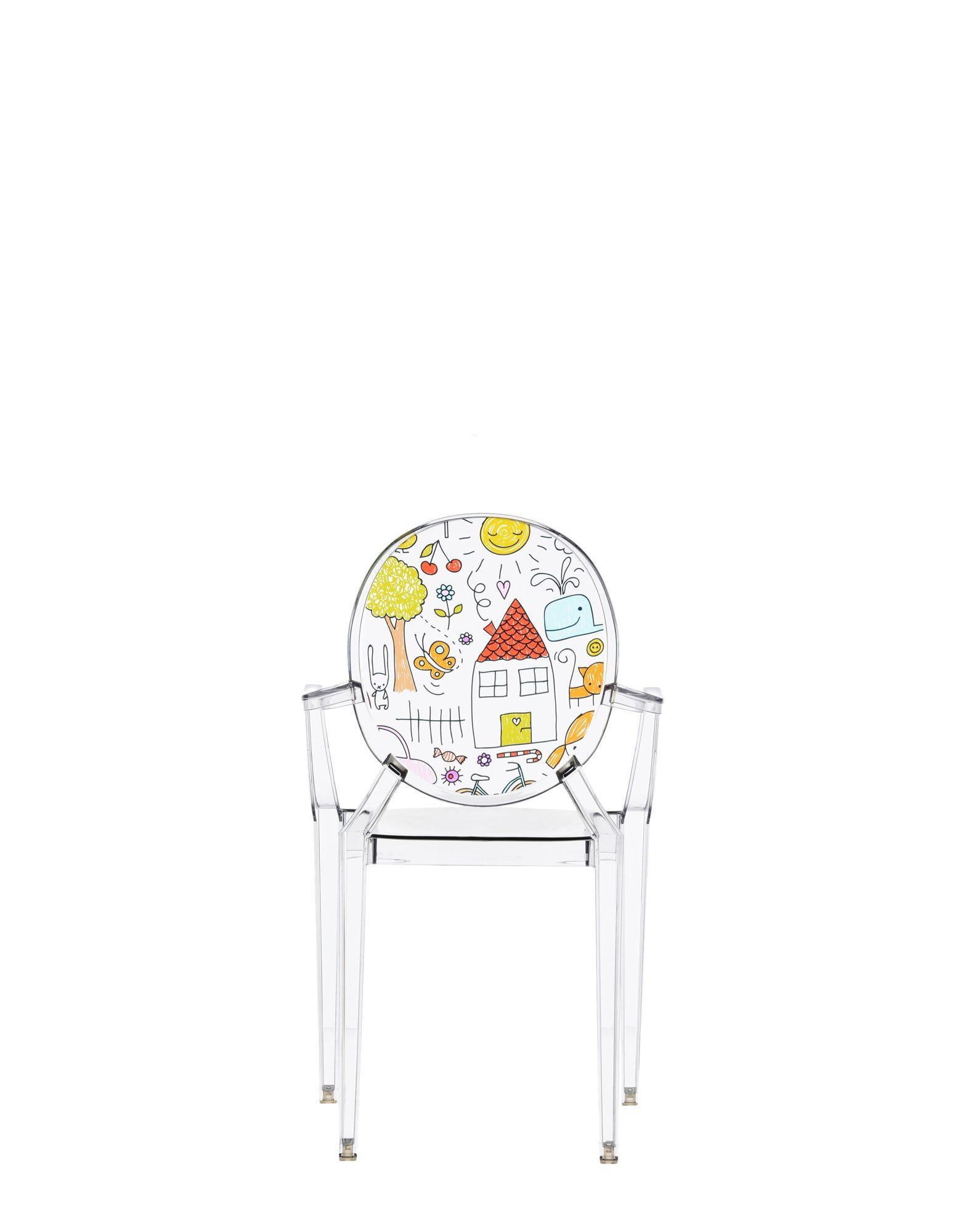 italien Chaise fantôme d'enfant Lou Kartell avec dessins en cristal de Philippe Starck en vente