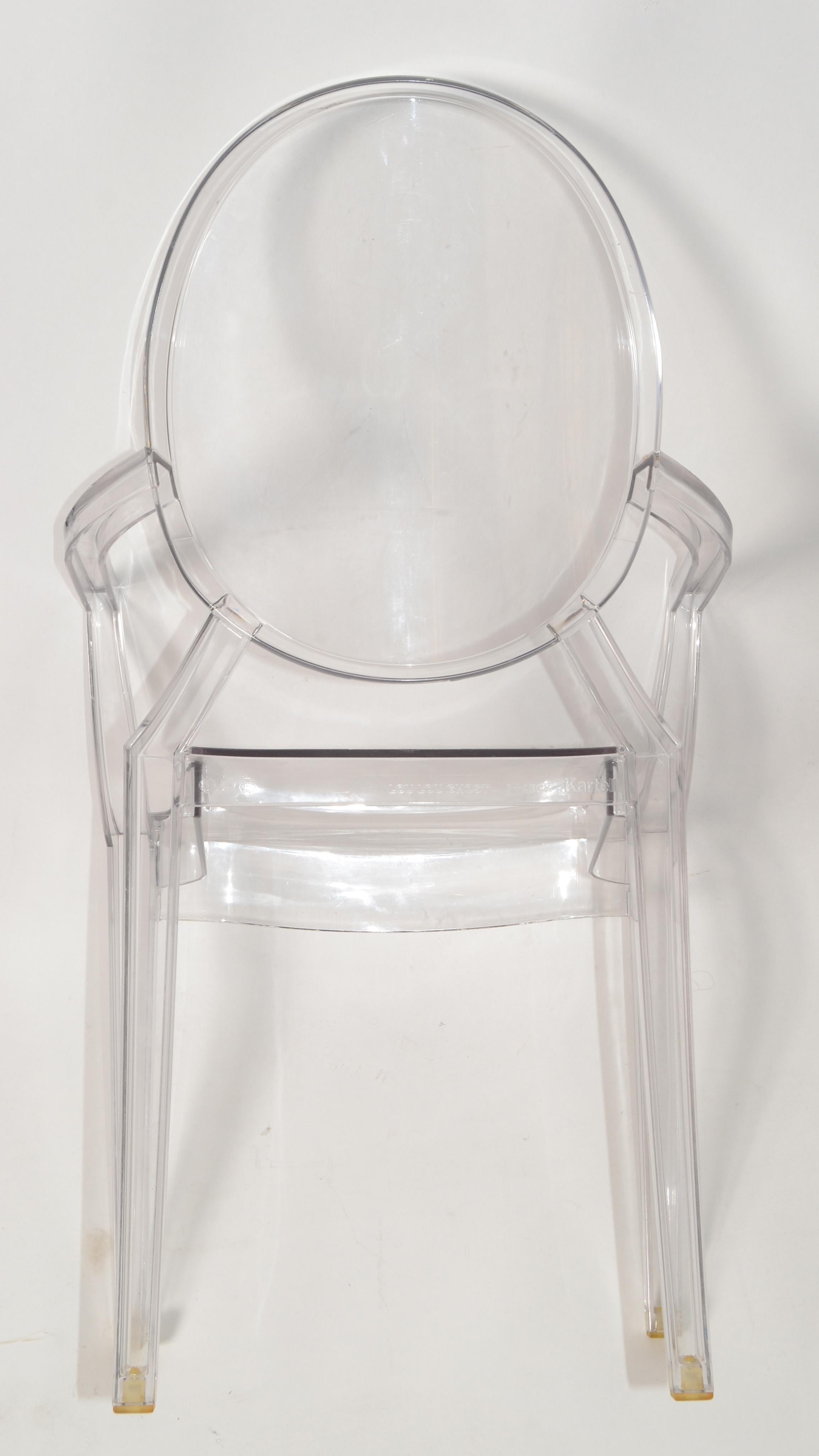 Kartell Lou Lou Vintage Children's Ghost Chair Crystal Plastic Philippe Starck For Sale 4