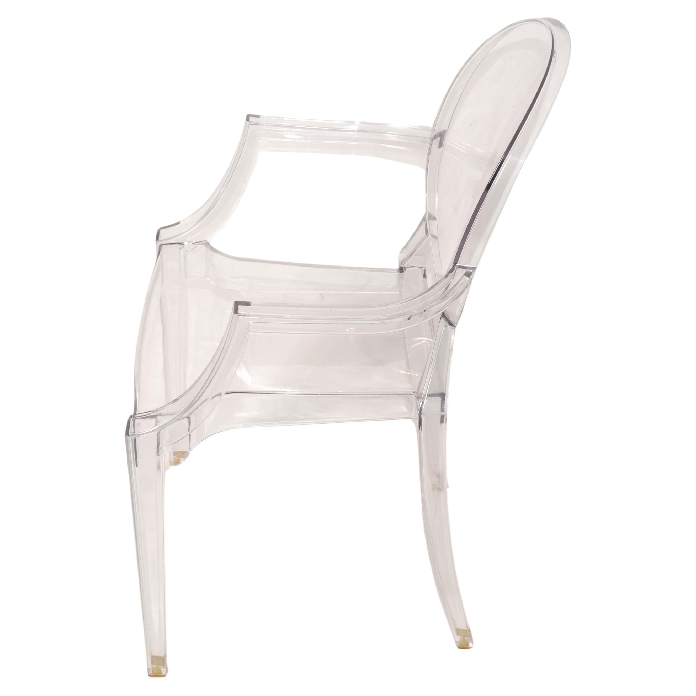 Mid-Century Modern Kartell Lou Lou Vintage Children's Ghost Chair Crystal Plastic Philippe Starck For Sale