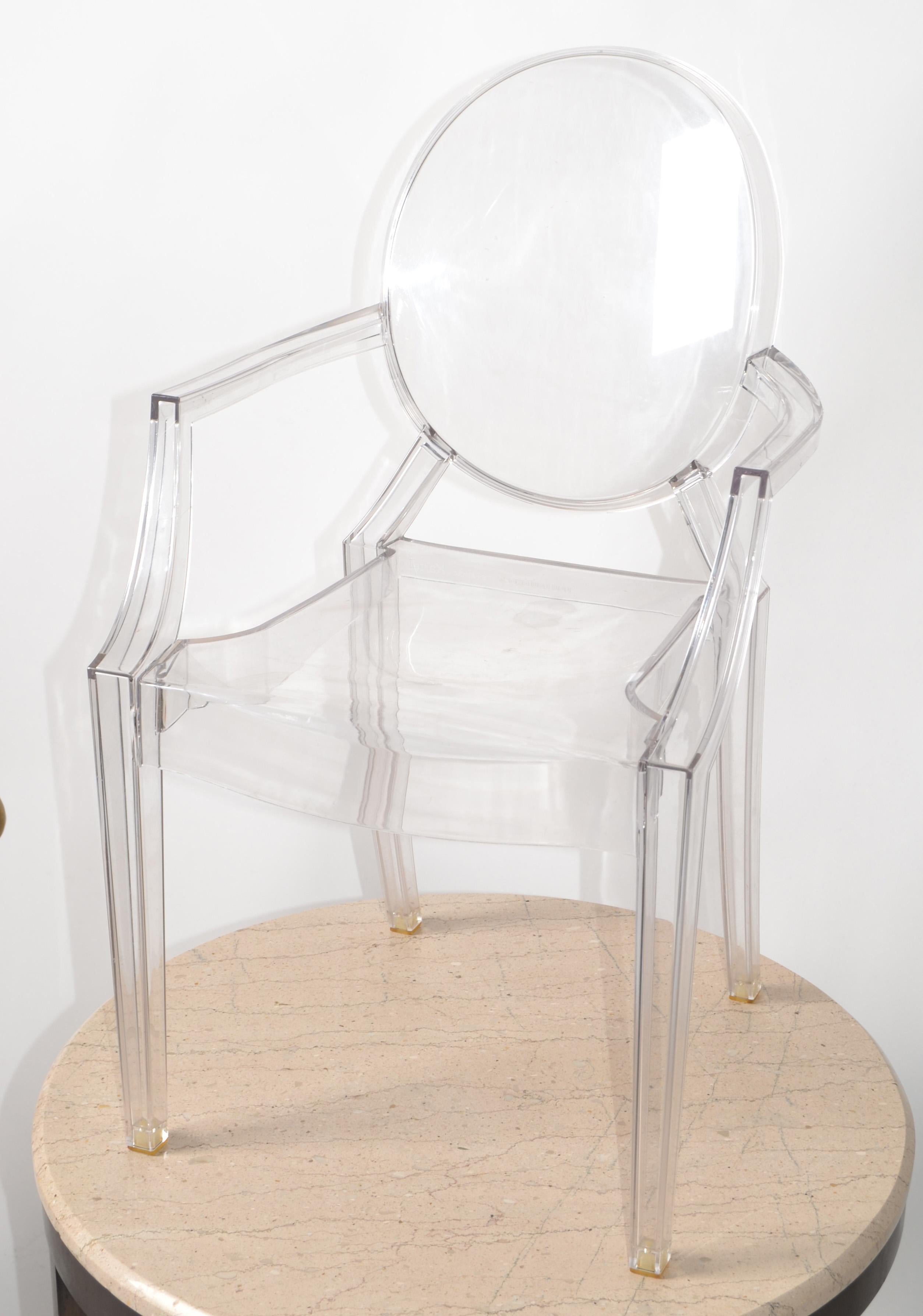 Italian Kartell Lou Lou Vintage Children's Ghost Chair Crystal Plastic Philippe Starck For Sale