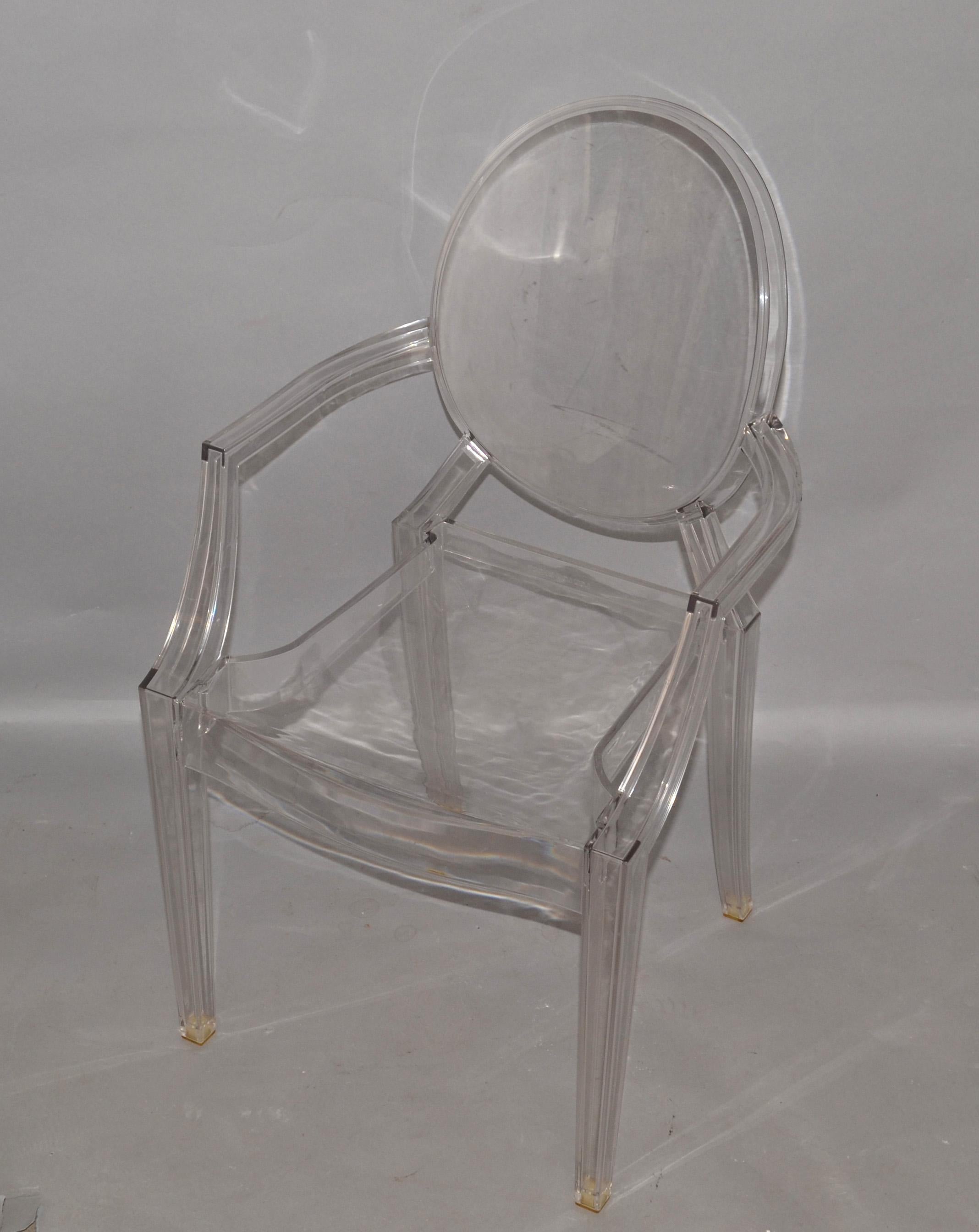 Kartell Lou Lou Vintage Children's Ghost Chair Crystal Plastic Philippe Starck For Sale 2