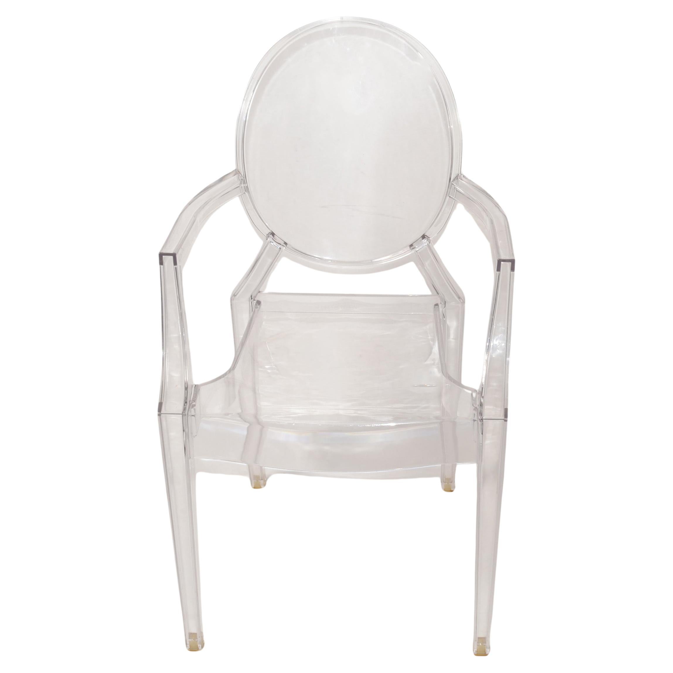Kartell Lou Lou Vintage Children's Ghost Chair Crystal Plastic Philippe Starck For Sale