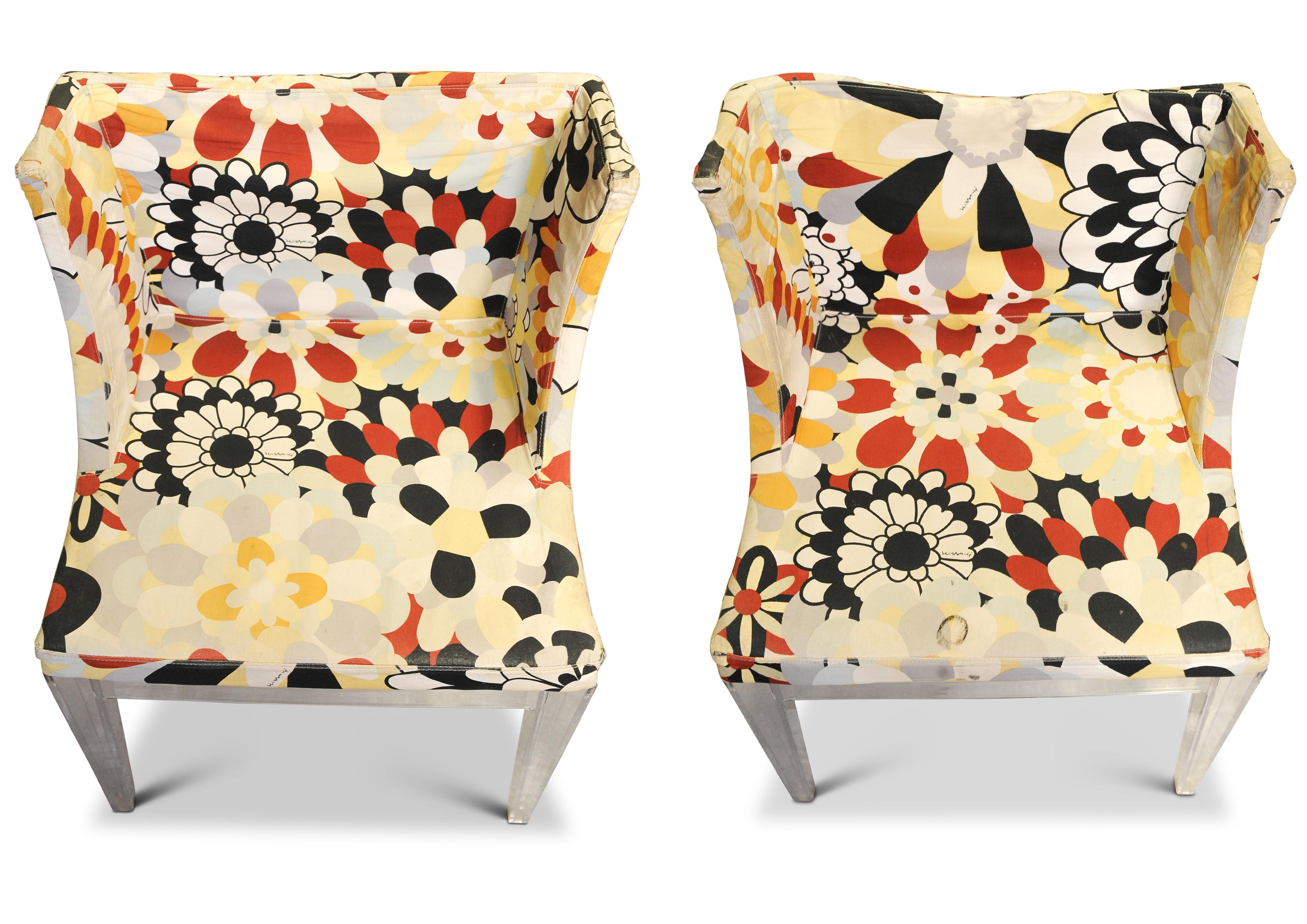 italien Kartell Mademoiselle « A La Mode » Missoni Sketches Chair en Lucite Philippe Starck en vente