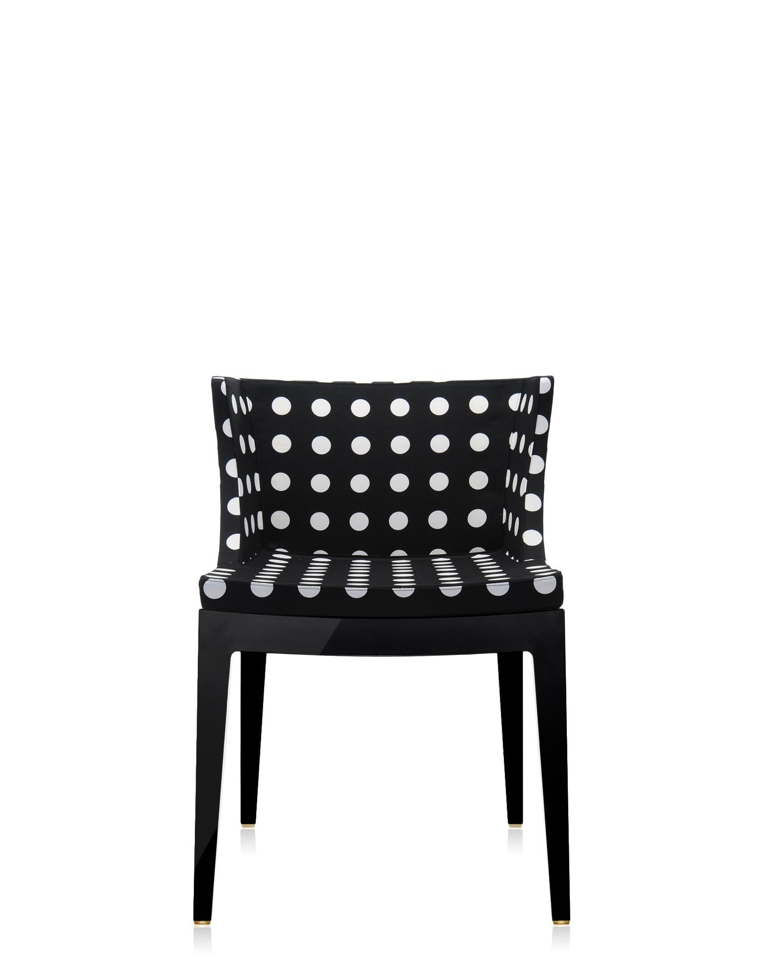 Italian Kartell Mademoiselle Chair by Philippe Starck in Black Pattern For Sale