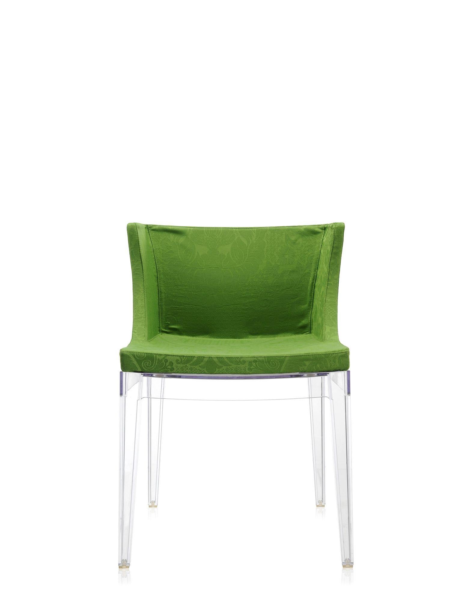 Modern Kartell Mademoiselle Chair by Philippe Starck in Green Damask For Sale
