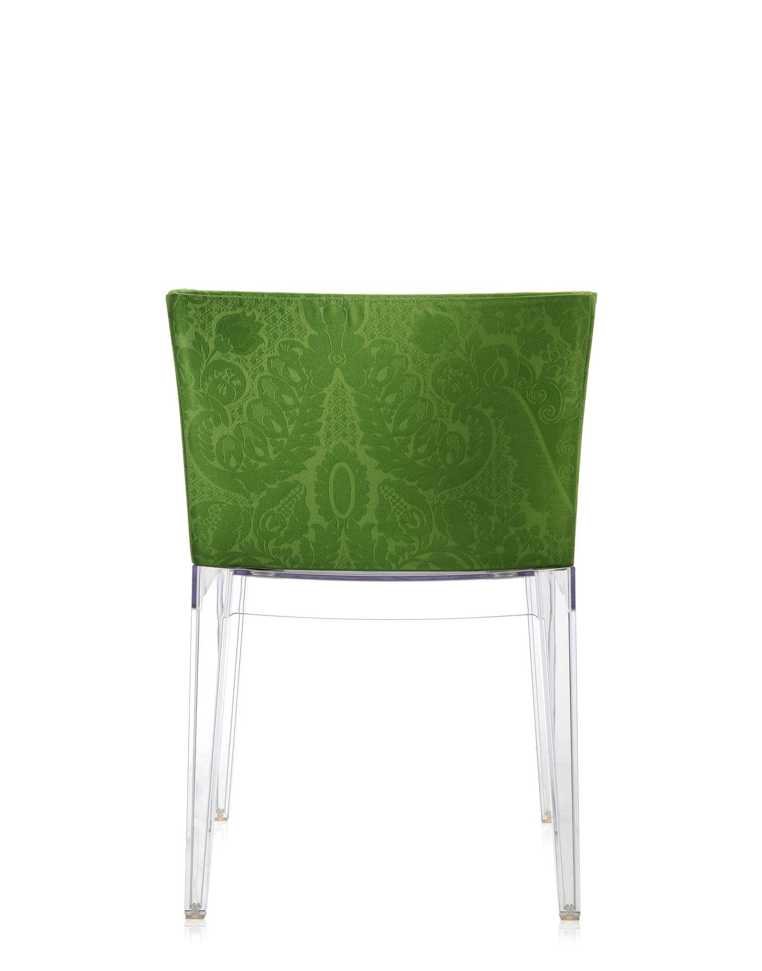 Kartell Mademoiselle Chair by Philippe Starck in Green Damask In New Condition For Sale In Brooklyn, NY