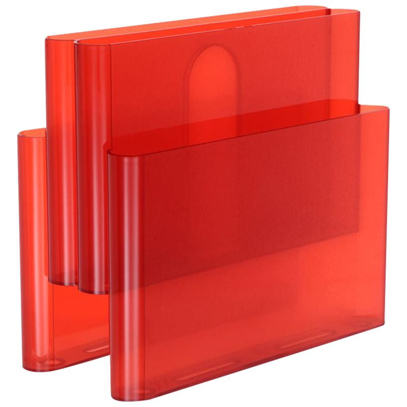 Kartell Magazine Rack in Orange Red by Giotto Stoppino