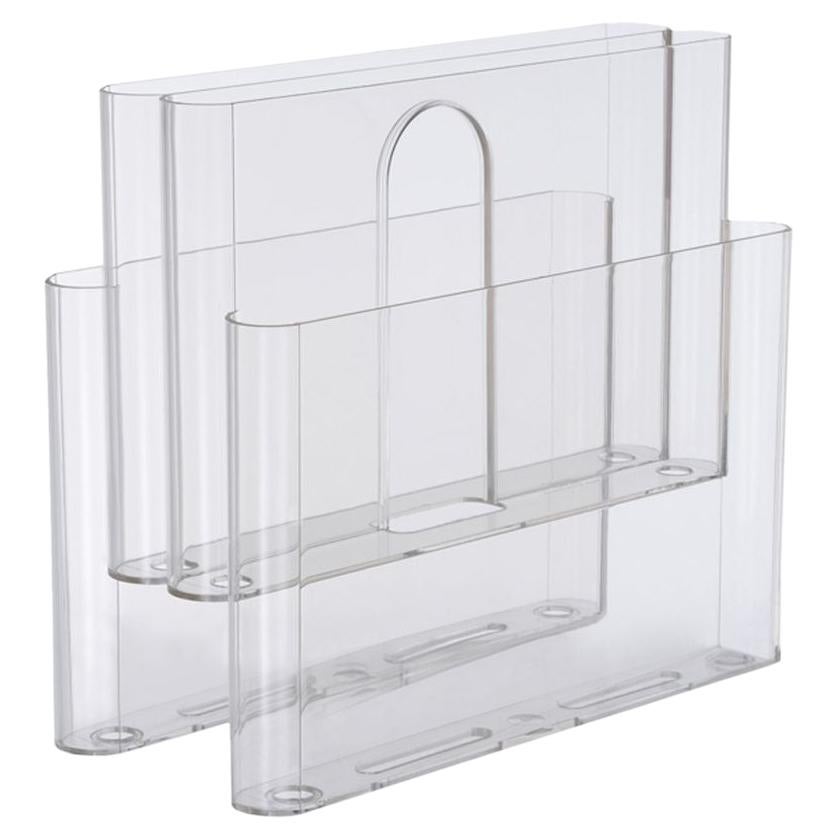Kartell Magazine Rack in Transparent by Giotto Stoppino