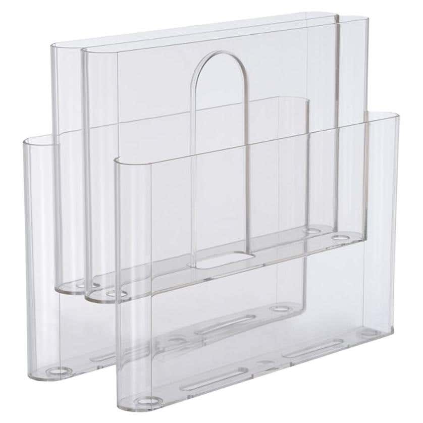 Magazine Rack Transparent Chunky Tubular Ceramic Magazine Rack by BZIPPY in Silver Palladium ...