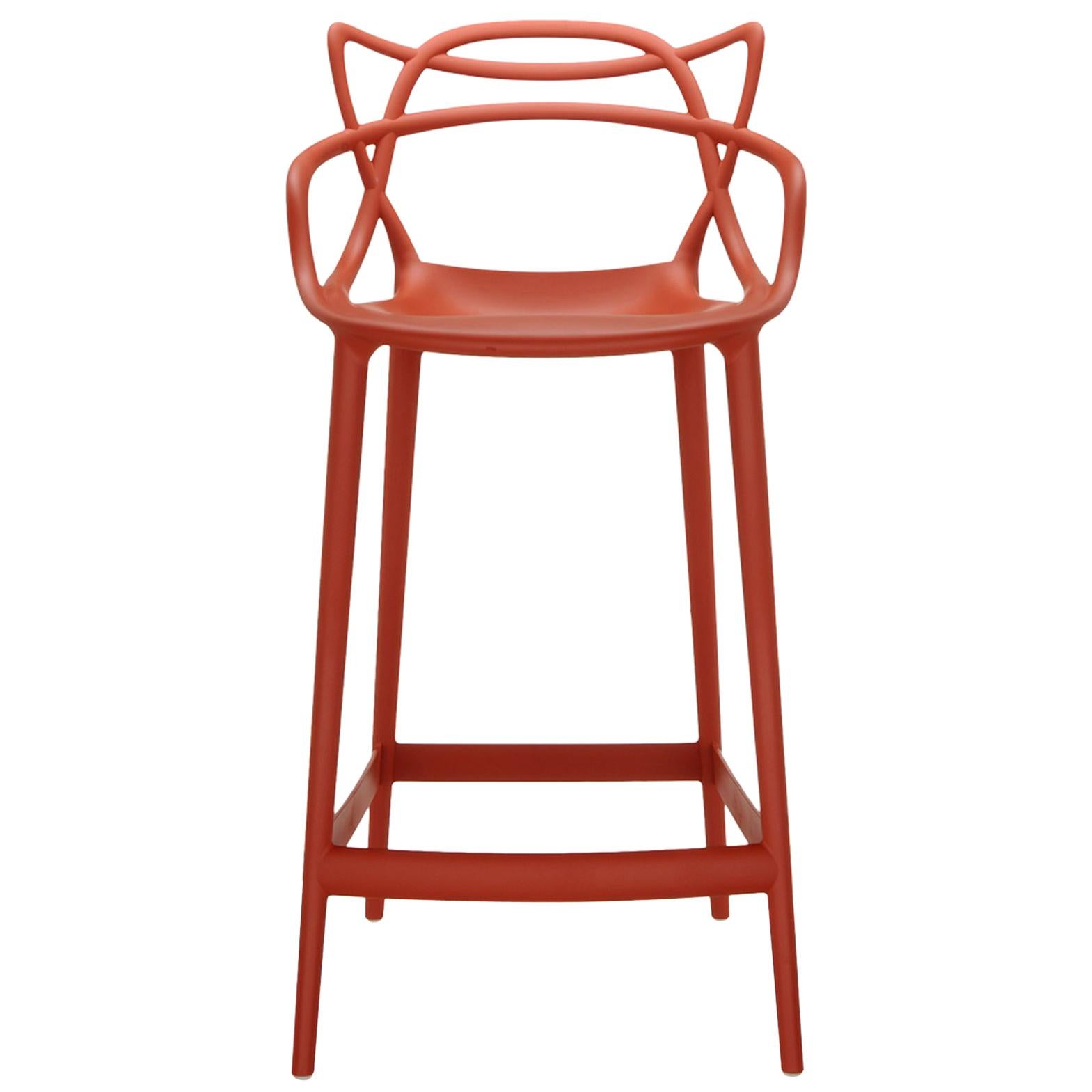 Kartell Masters Bar Stool in Rust Orange by Philippe Starck & Eugeni Quitllet