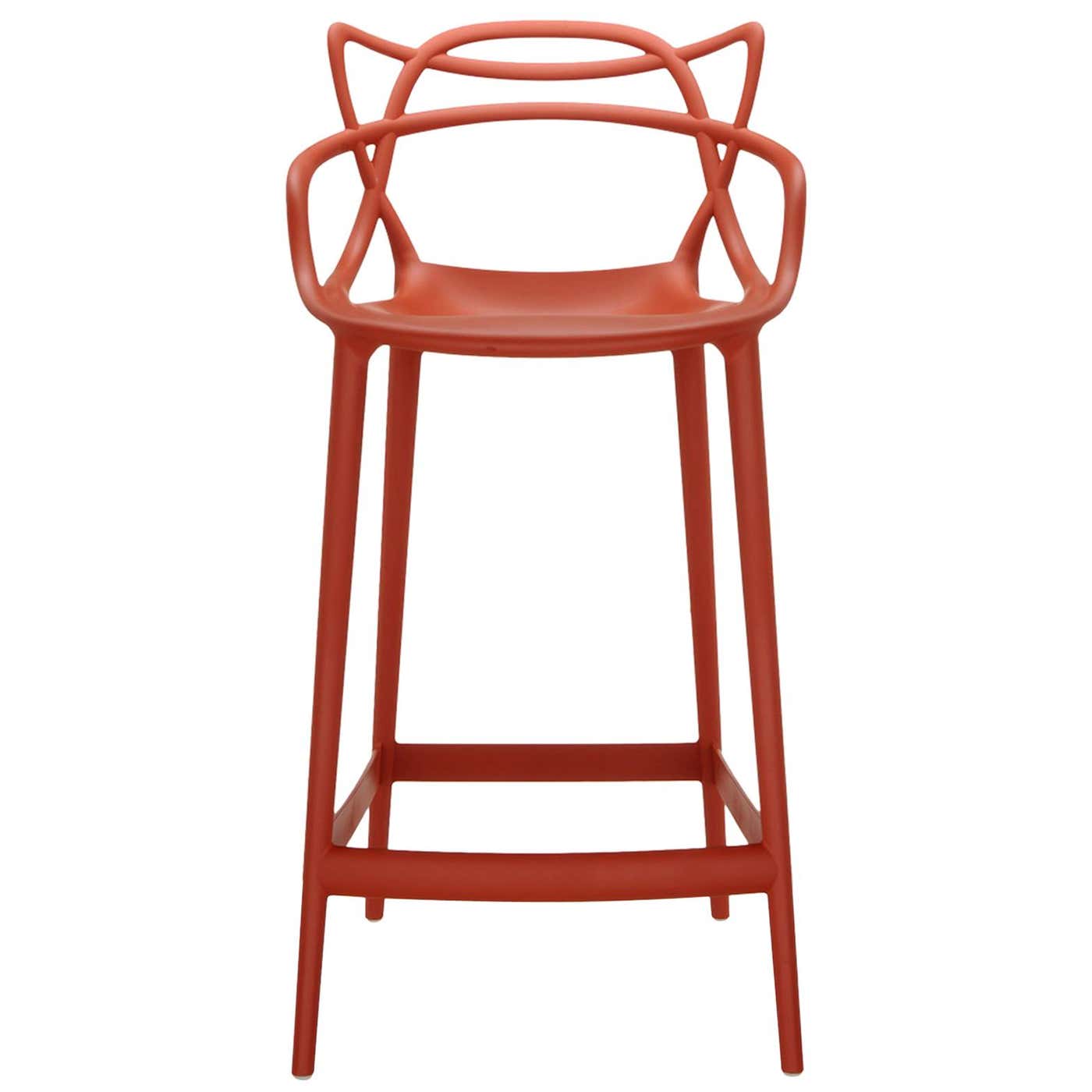 Kartell Masters Bar Stool in Rust Orange by Philippe Starck and Eugeni ...
