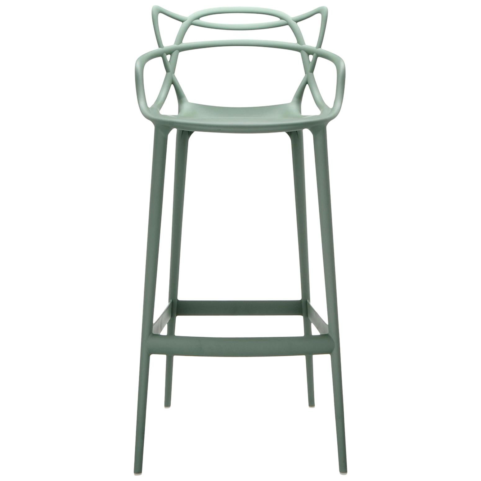 Kartell Masters Bar Stool in Sage Green by Philippe Starck & Eugeni Quitllet For Sale