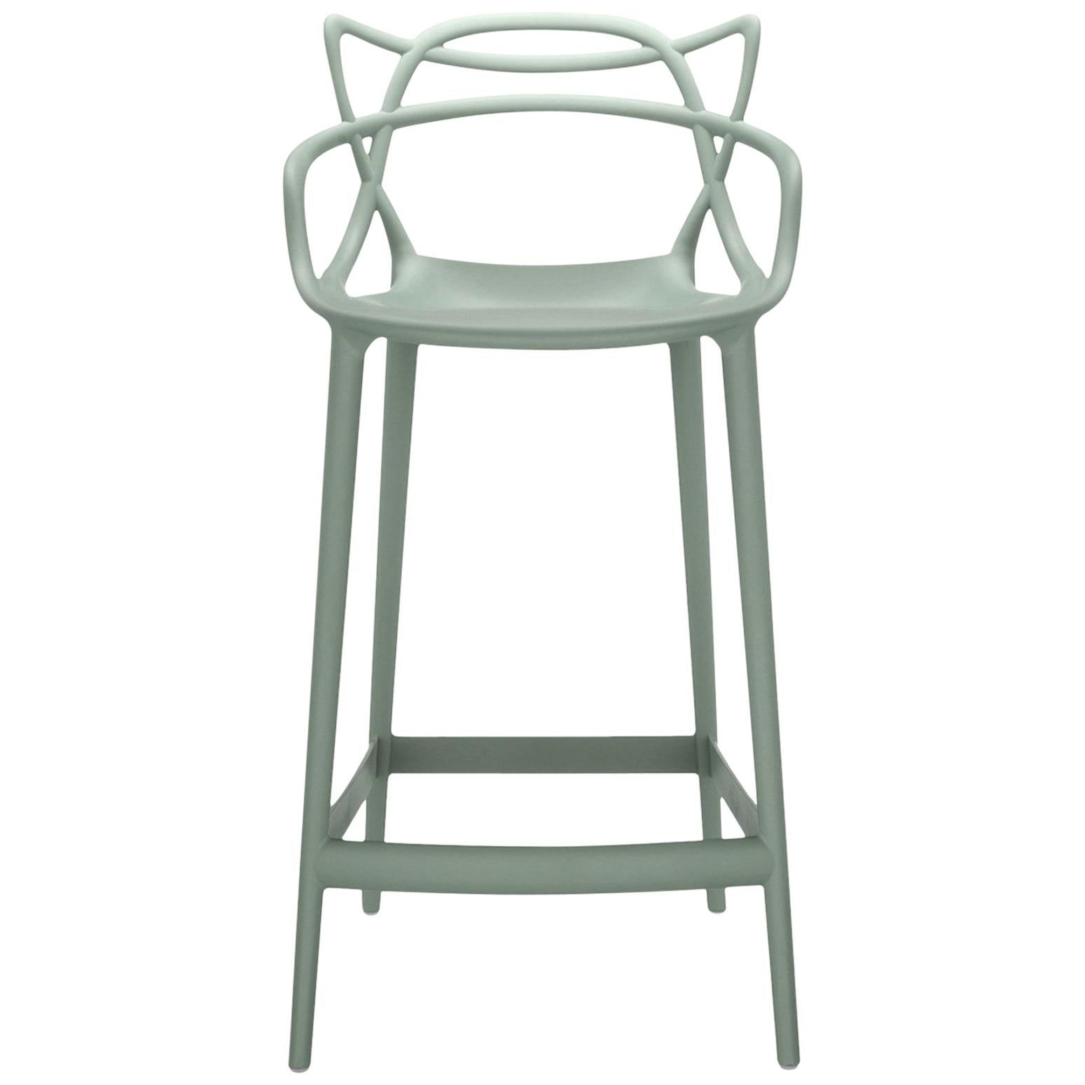 Kartell Masters Counter Stool in Sage Green by Philippe Starck & Eugeni Quitllet For Sale