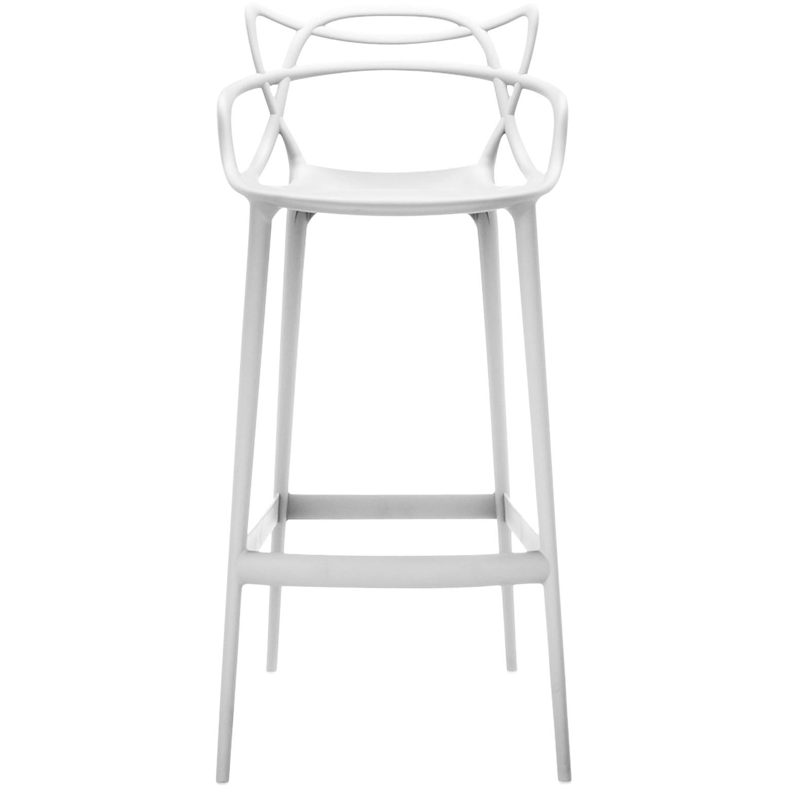 Kartell Masters Counter Stool in White by Philippe Starck & Eugeni Quitllet For Sale