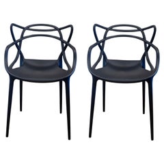 Kartell "Masters" Pair Black Chair Contemporary Modern Philippe Starck & Eugeni