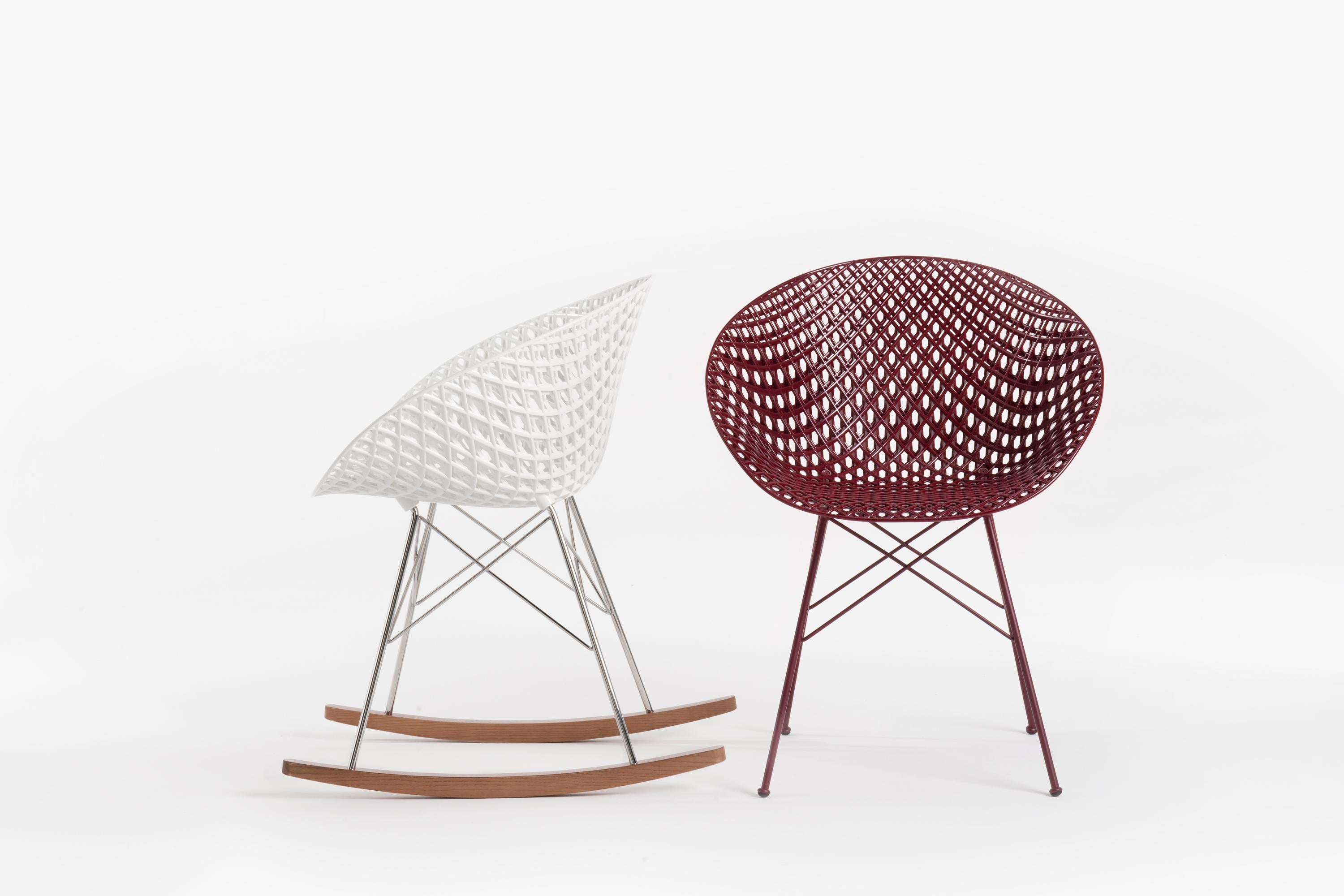 XXIe siècle et contemporain Ensemble de 2 chaises Kartell Smatrik en cristal avec pieds chromés de Tokujin Yoshioka en vente