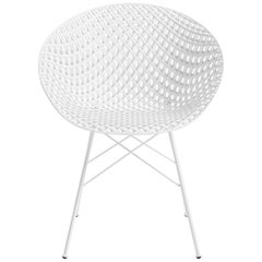 Set of 2 Kartell Smatrik Chair in White with White Legs by Tokujin Yoshioka