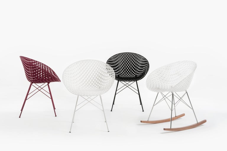 Kartell Smatrik Outdoor Chair in Black by Tokujin Yoshioka For Sale at