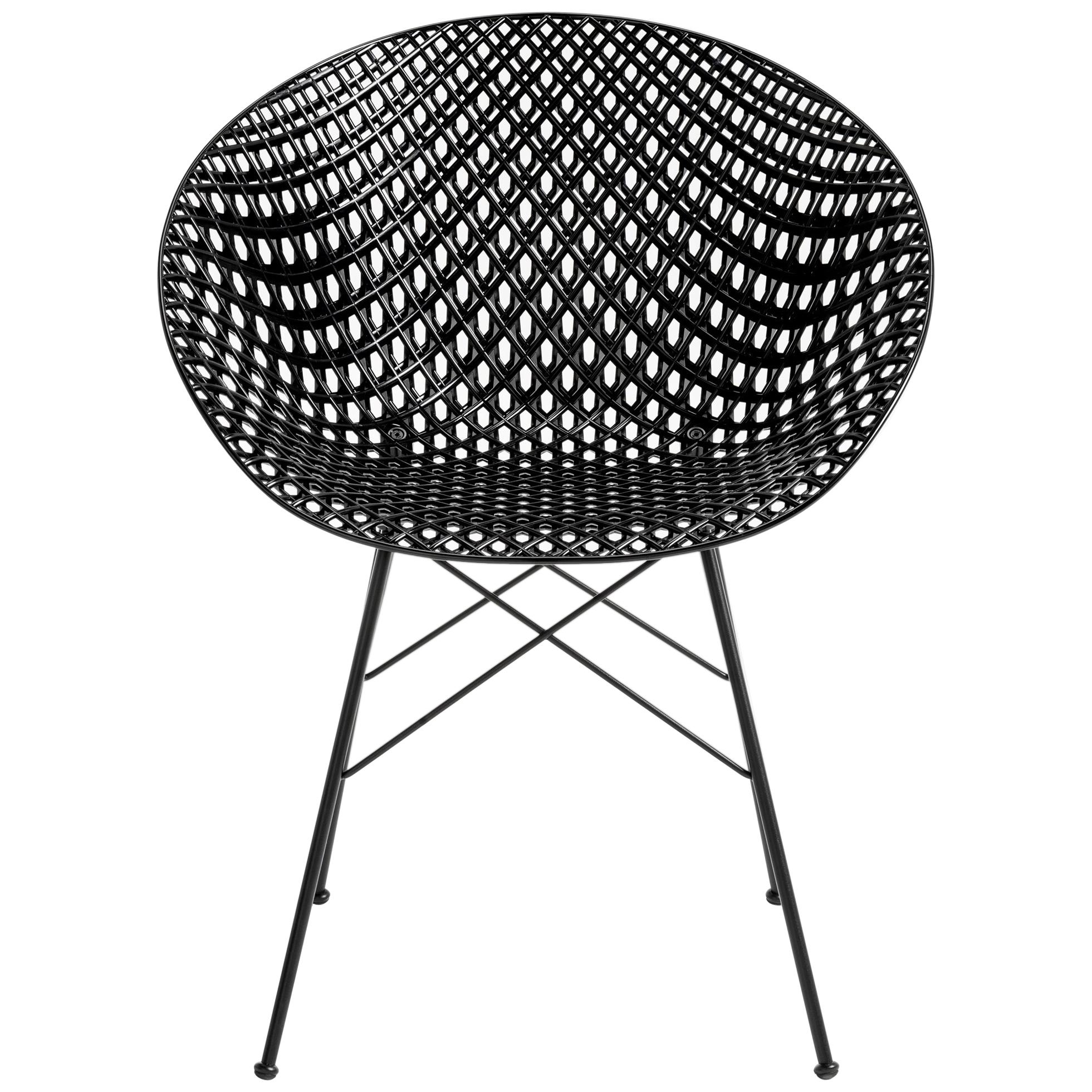 Set of 2 Kartell Smatrik Outdoor Chair in Black by Tokujin Yoshioka For Sale