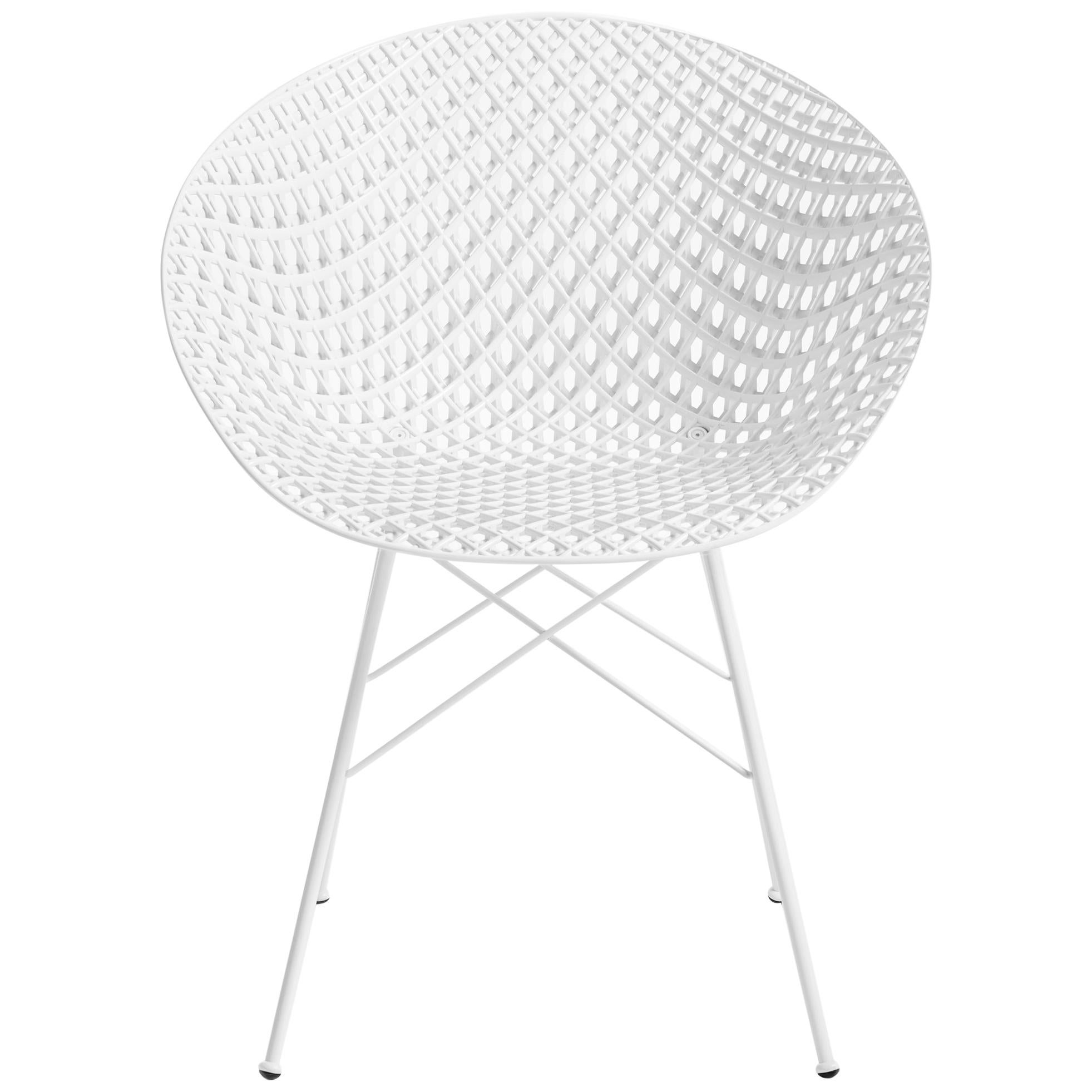 Set of 2 Kartell Smatrik Outdoor Chair in White by Tokujin Yoshioka For Sale